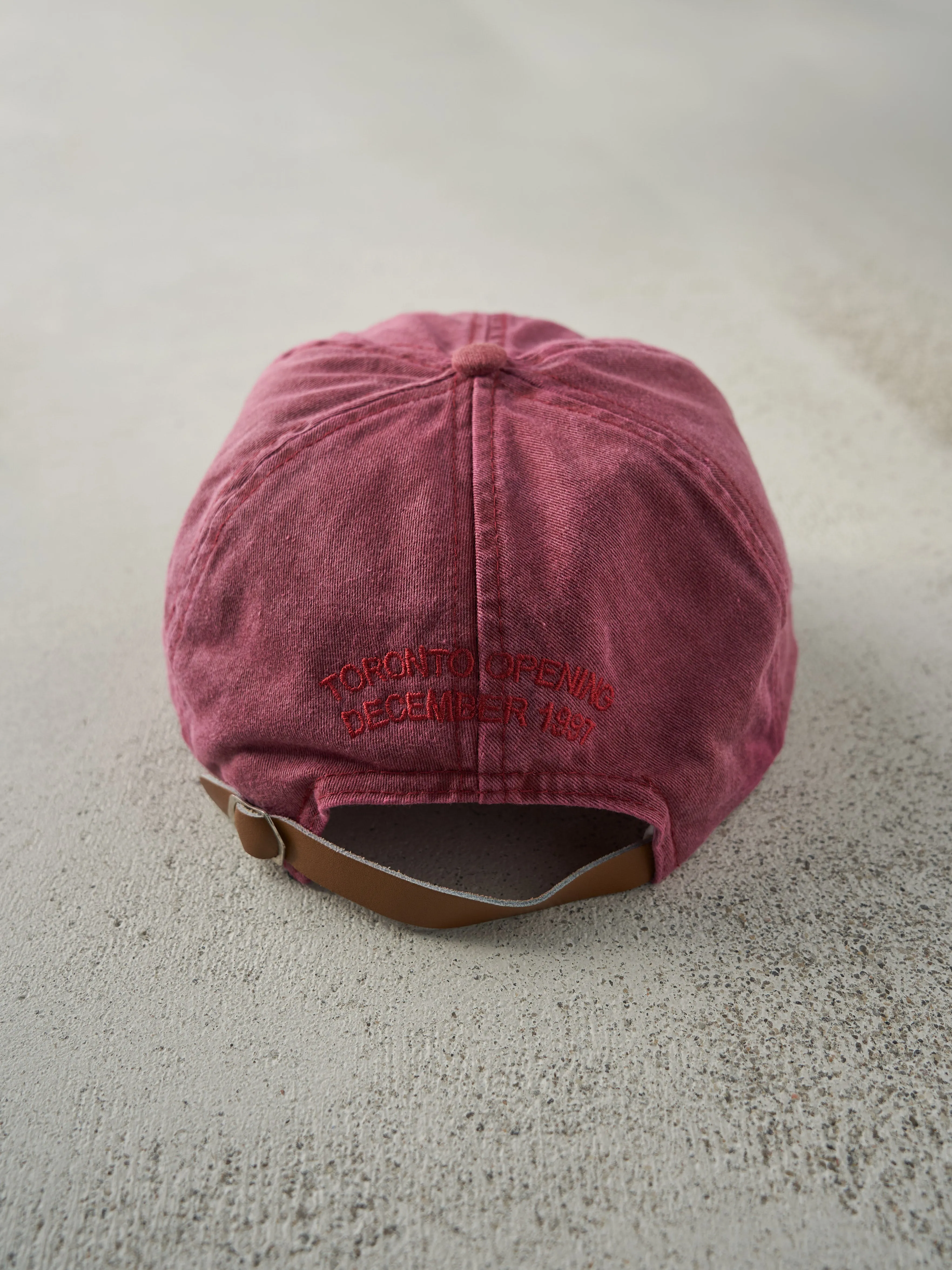 Vintage 97' Red Embroidered Panavision Canada Leather Strap Back Hat sold by Rebalance Vintage product image thumbnail 3