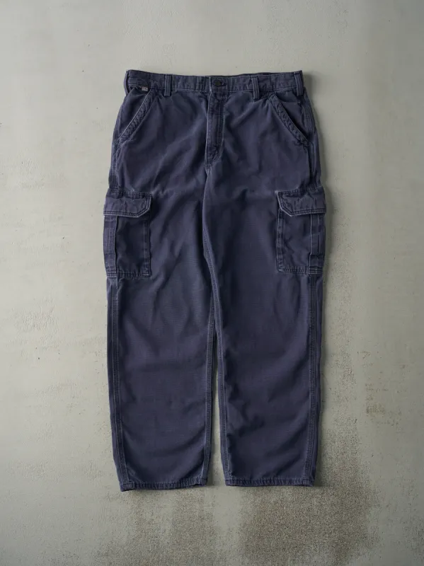 Vintage Y2K Navy Blue Dungaree Fit Carhartt Fire Resistant Light Weight Cargo Work Pants (36x30) sold by Rebalance Vintage