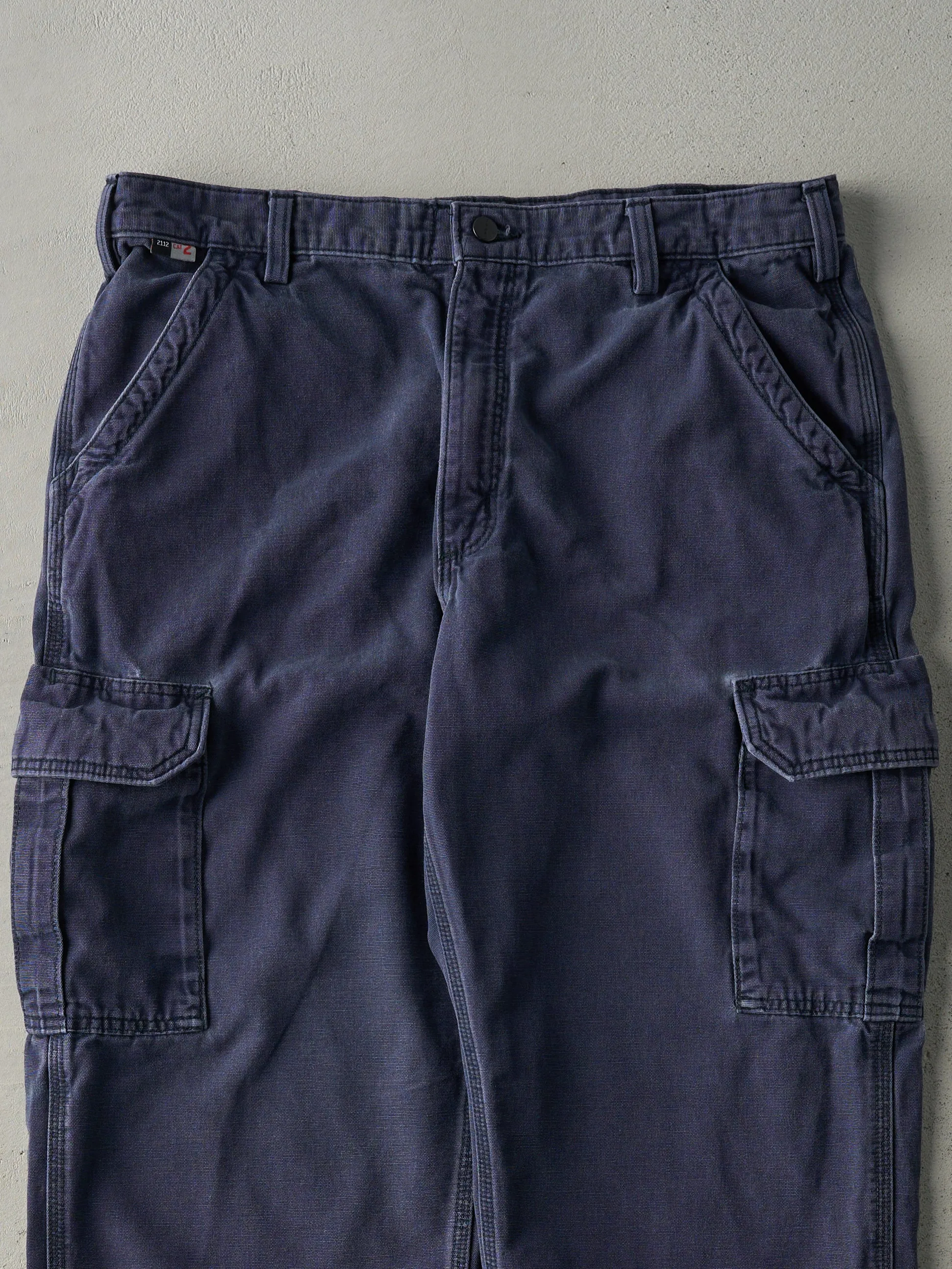 Vintage Y2K Navy Blue Dungaree Fit Carhartt Fire Resistant Light Weight Cargo Work Pants (36x30) sold by Rebalance Vintage product image thumbnail 3