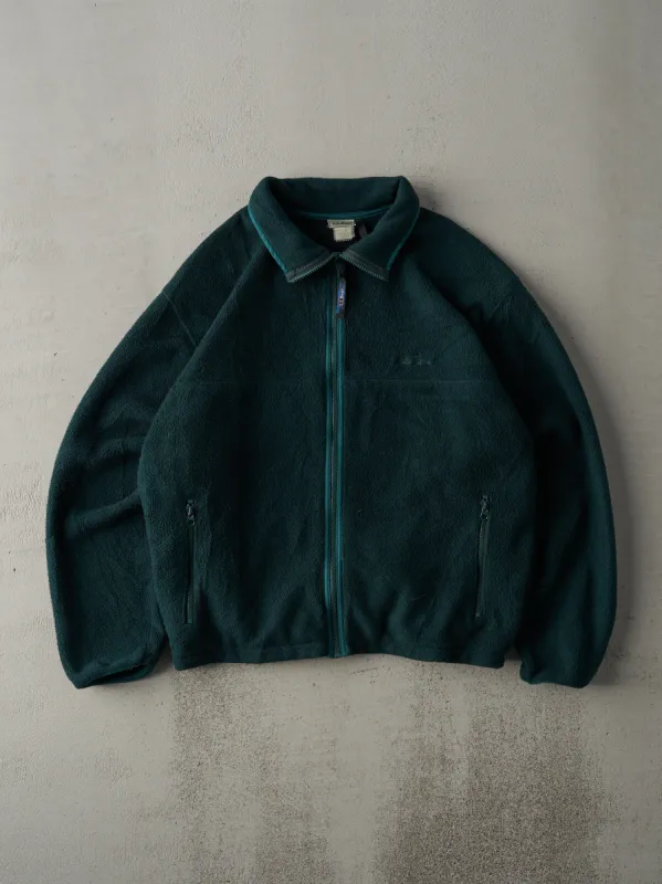 Vintage 80s Forest Green LL Bean Boxy Fleece Zip Up Sweater (L) sold by Rebalance Vintage