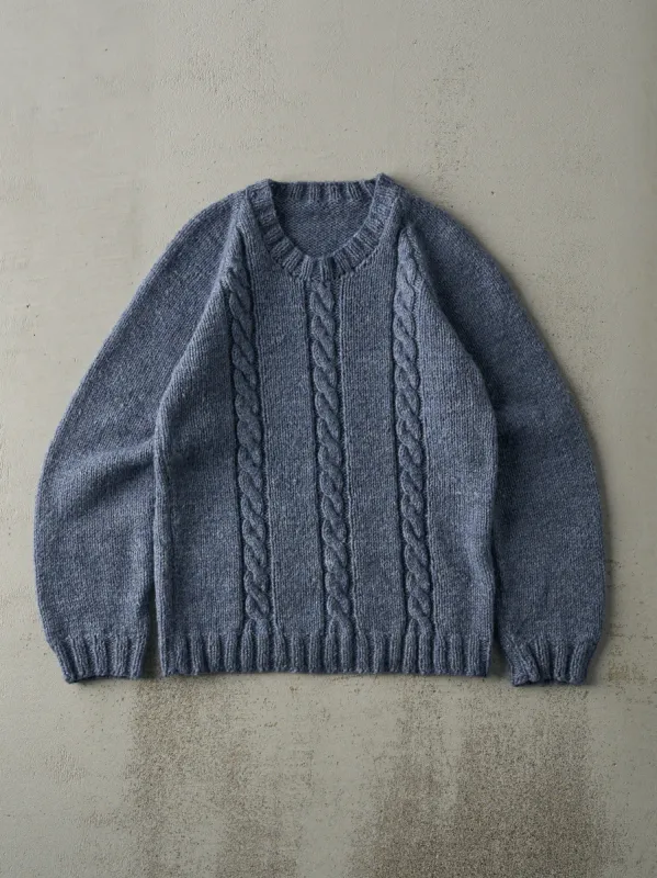Vintage 80s Light Blue Cable Knit Sweater (S/M) sold by Rebalance Vintage