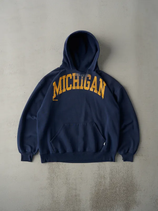 Vintage 90s Navy Blue Michigan University Russell Athletic Boxy Hoodie (L) sold by Rebalance Vintage