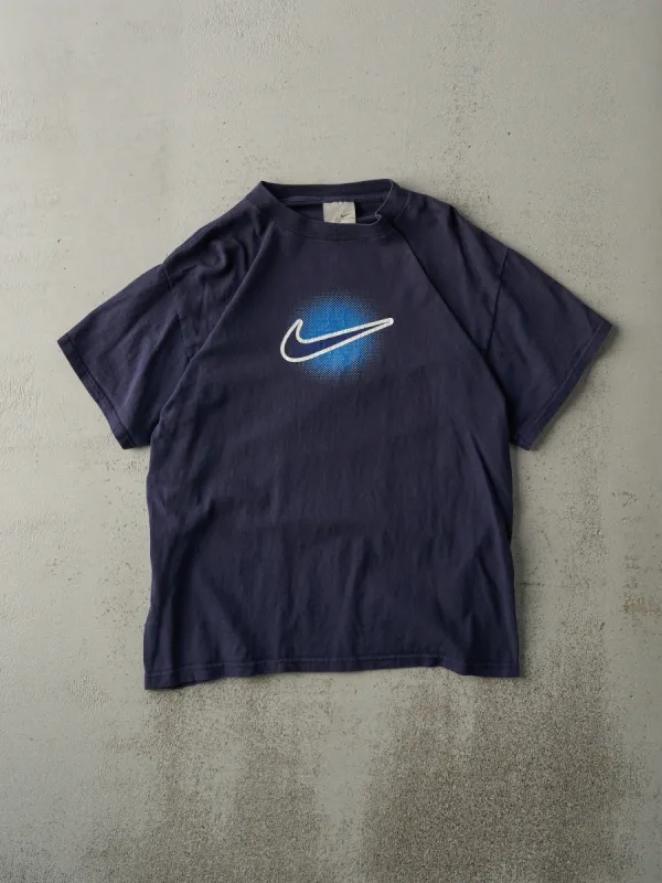 Vintage Y2K Navy Blue Nike Swoosh Tee (S/M) sold by Rebalance Vintage
