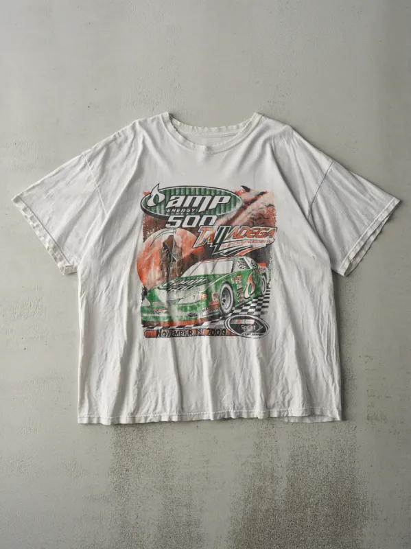 Vintage 09' White AMP 500 Energy Nascar Racing Tee (L) sold by Rebalance Vintage