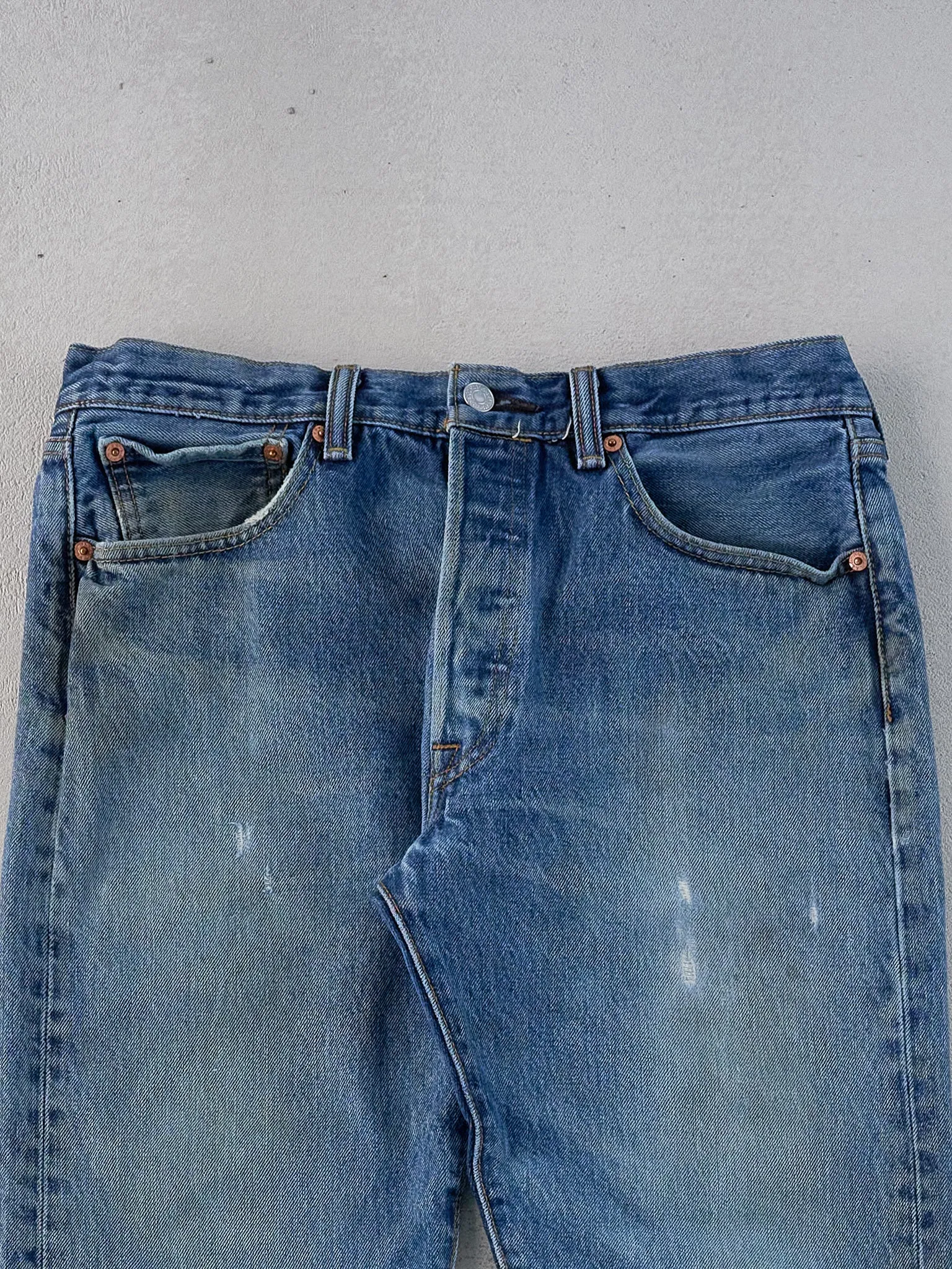 Vintage 90s Dark Blue Levi's 501 Denim Jeans (32x29) sold by Rebalance Vintage product image thumbnail 3