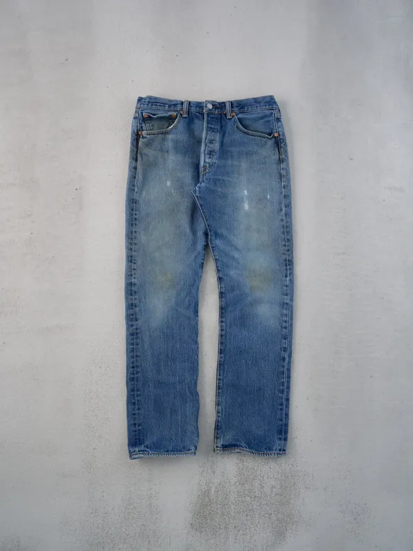 Vintage 90s Dark Blue Levi's 501 Denim Jeans (32x29) sold by Rebalance Vintage