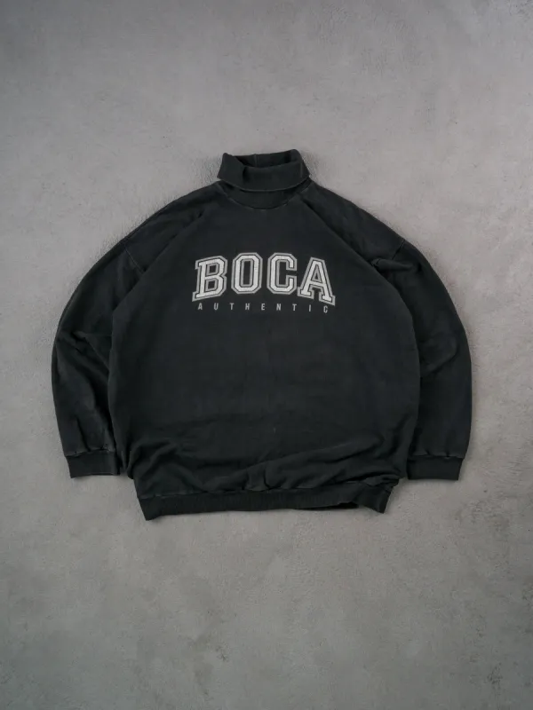 Vintage 90s Faded Black Boca Athentic Hoodie (XL) sold by Rebalance Vintage