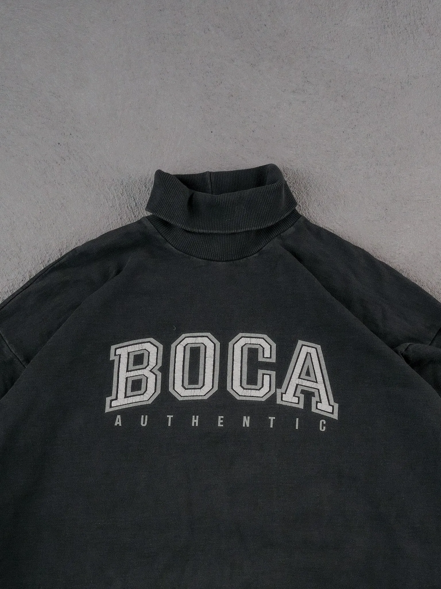 Vintage 90s Faded Black Boca Athentic Hoodie (XL) sold by Rebalance Vintage product image thumbnail 2