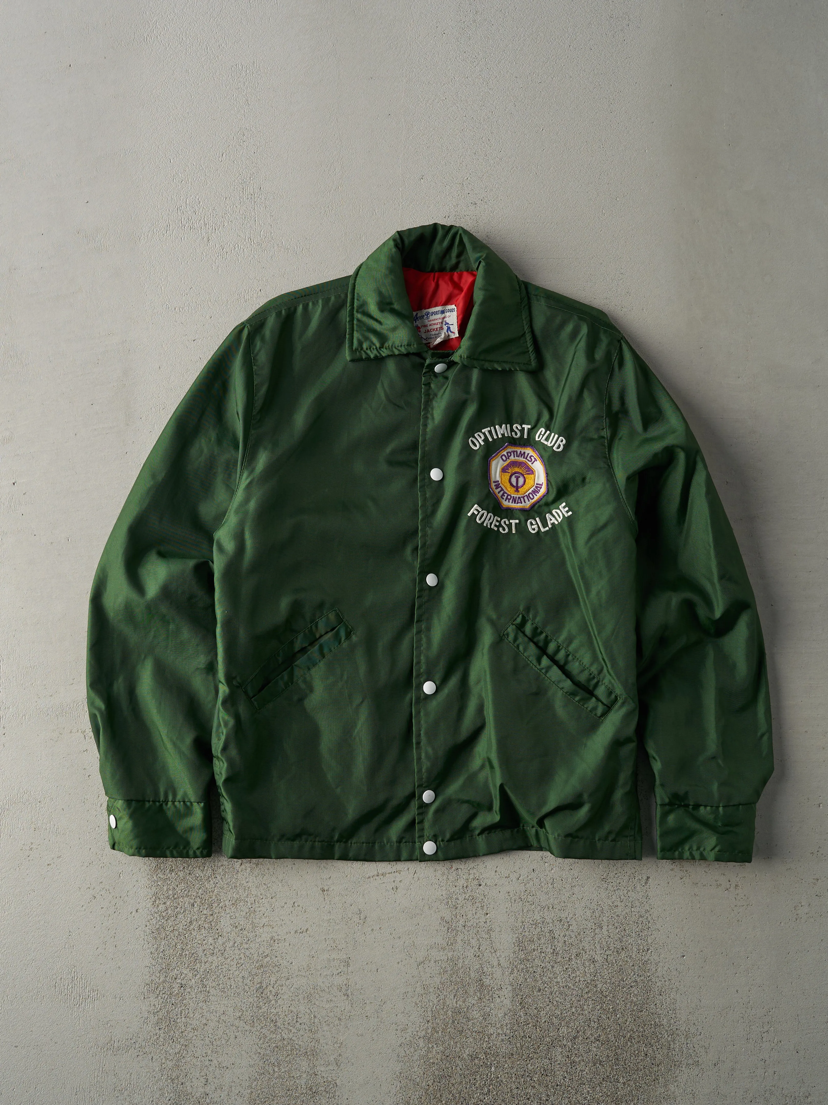Vintage 80s Forest Green Forest Glade Optimist Club Nylon Jacket (S/M) sold by Rebalance Vintage