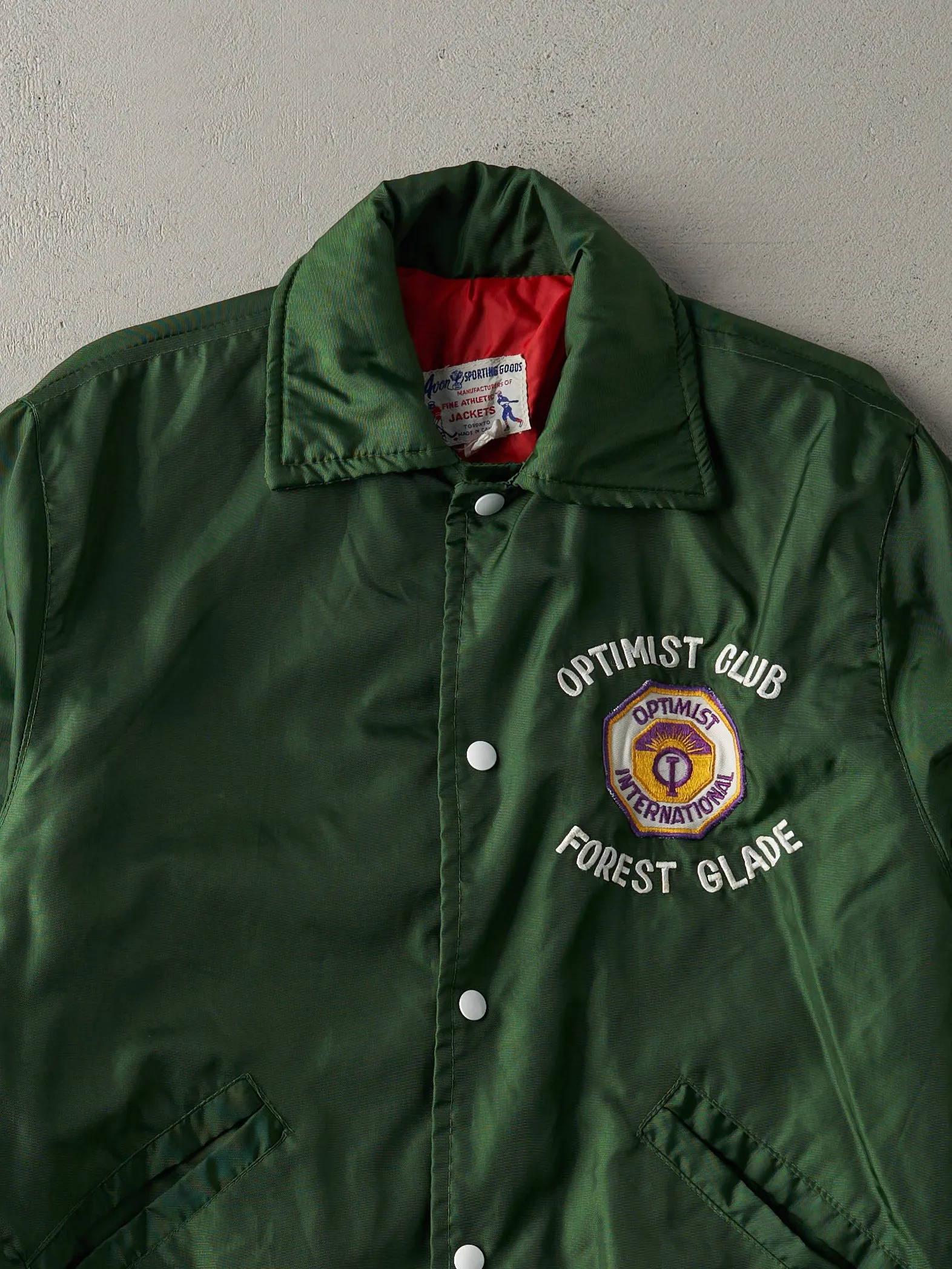 Vintage 80s Forest Green Forest Glade Optimist Club Nylon Jacket (S/M) sold by Rebalance Vintage product image thumbnail 2