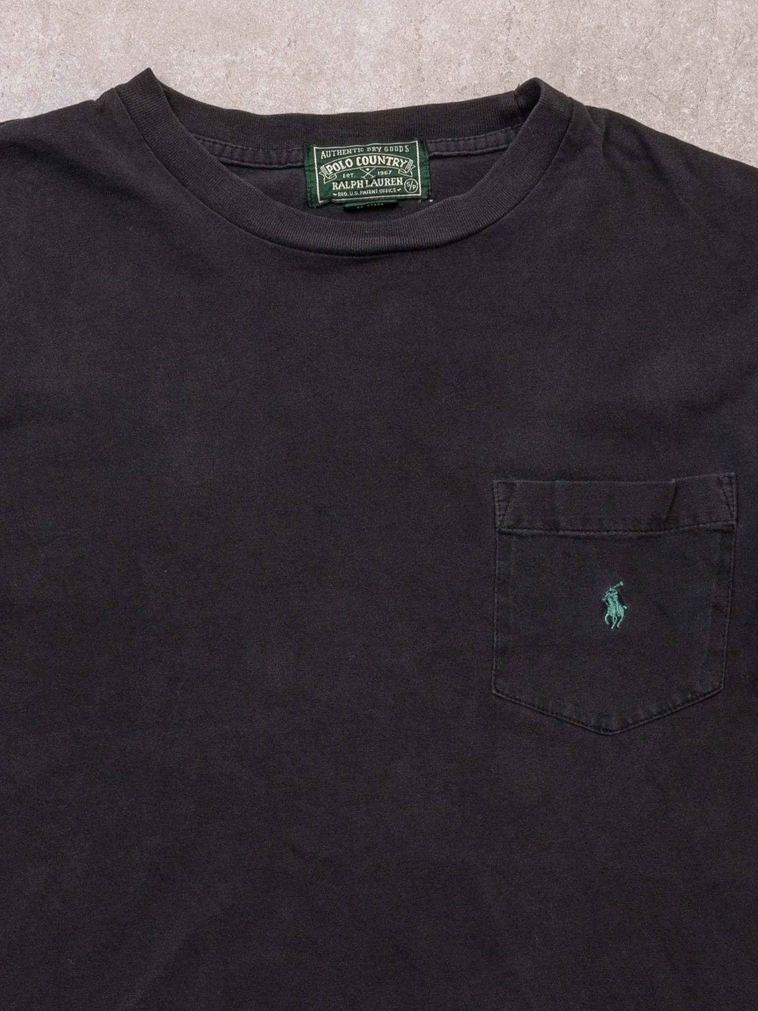 Vintage 80s Black Polo RL Pocket Tee (S/M) sold by Rebalance Vintage product image thumbnail 3
