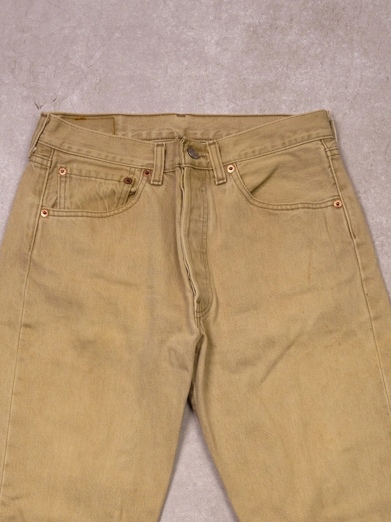 Vintage 90s Biege Levi's 501 Denim Jeans (30x31) sold by Rebalance Vintage product image thumbnail 3