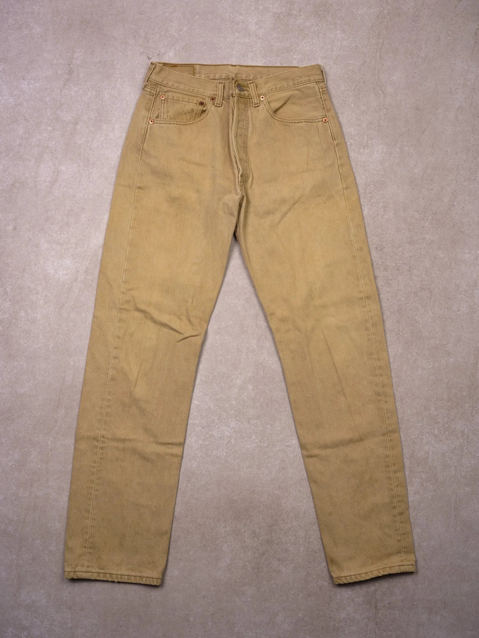 Vintage 90s Biege Levi's 501 Denim Jeans (30x31) sold by Rebalance Vintage