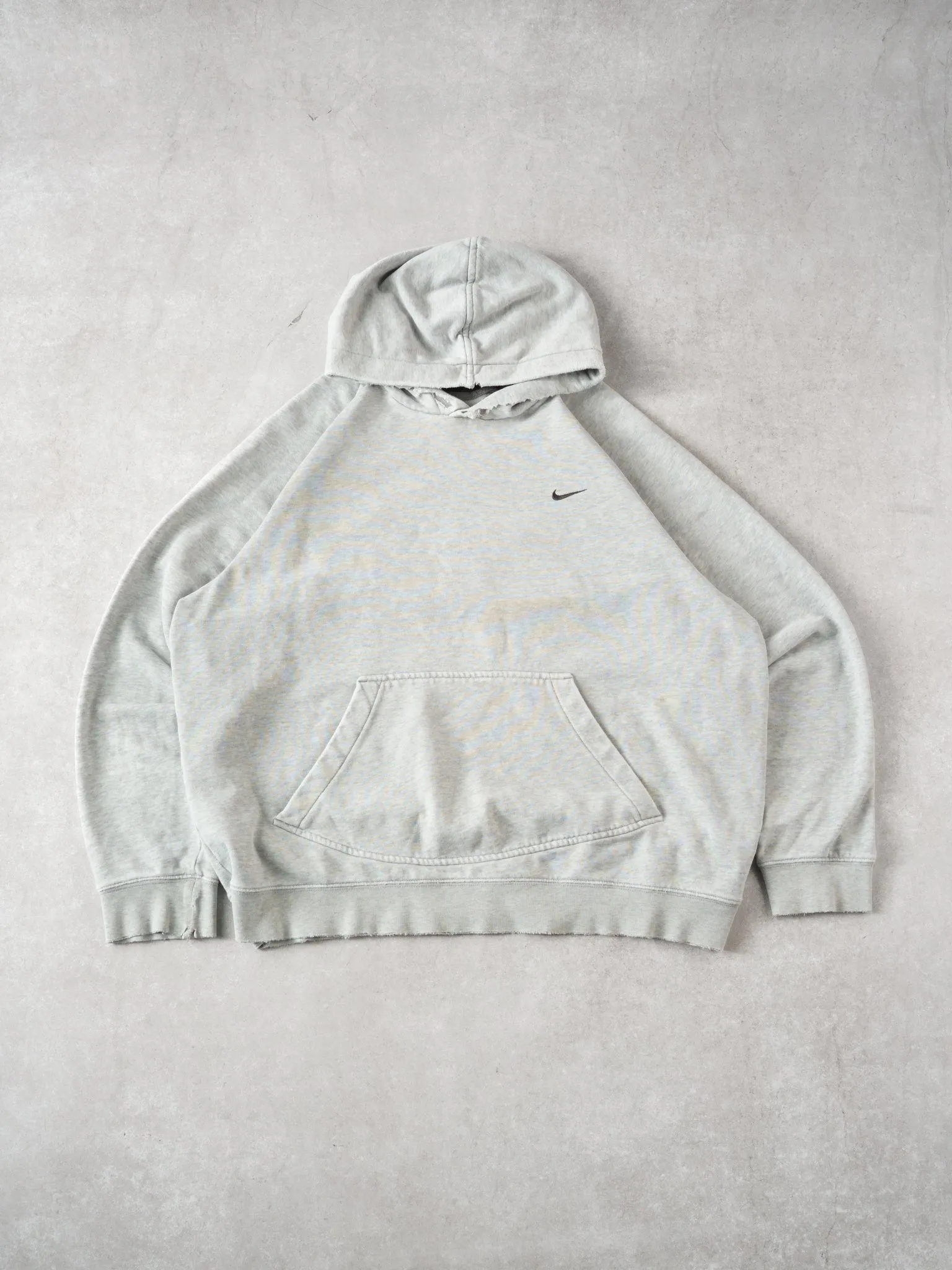 Vintage 90s Grey Nike Embroidery Blank Hoodie (M/L) sold by Rebalance Vintage