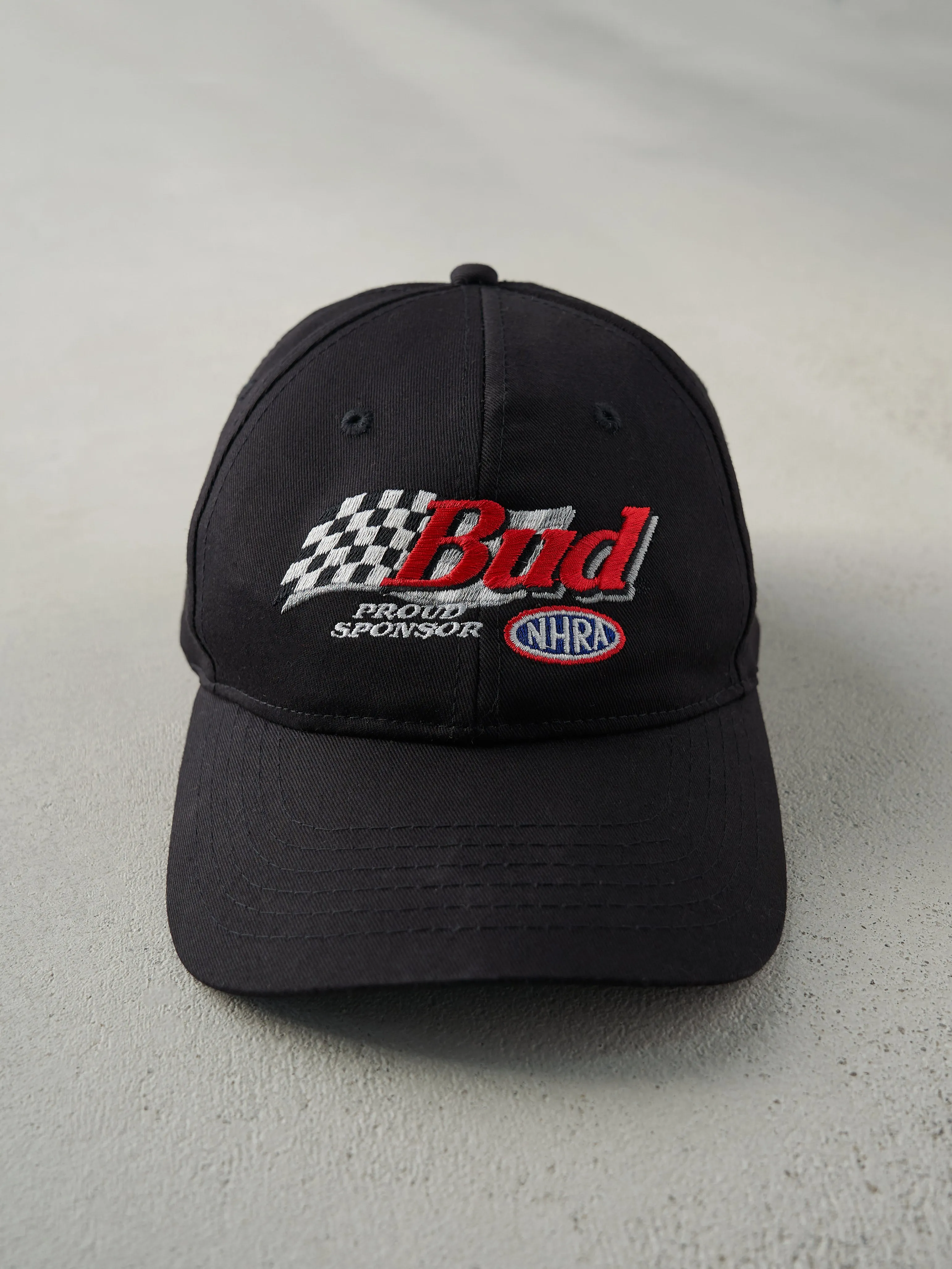 Vintage Y2K Black Budweiser Embroidered Strap Back sold by Rebalance Vintage