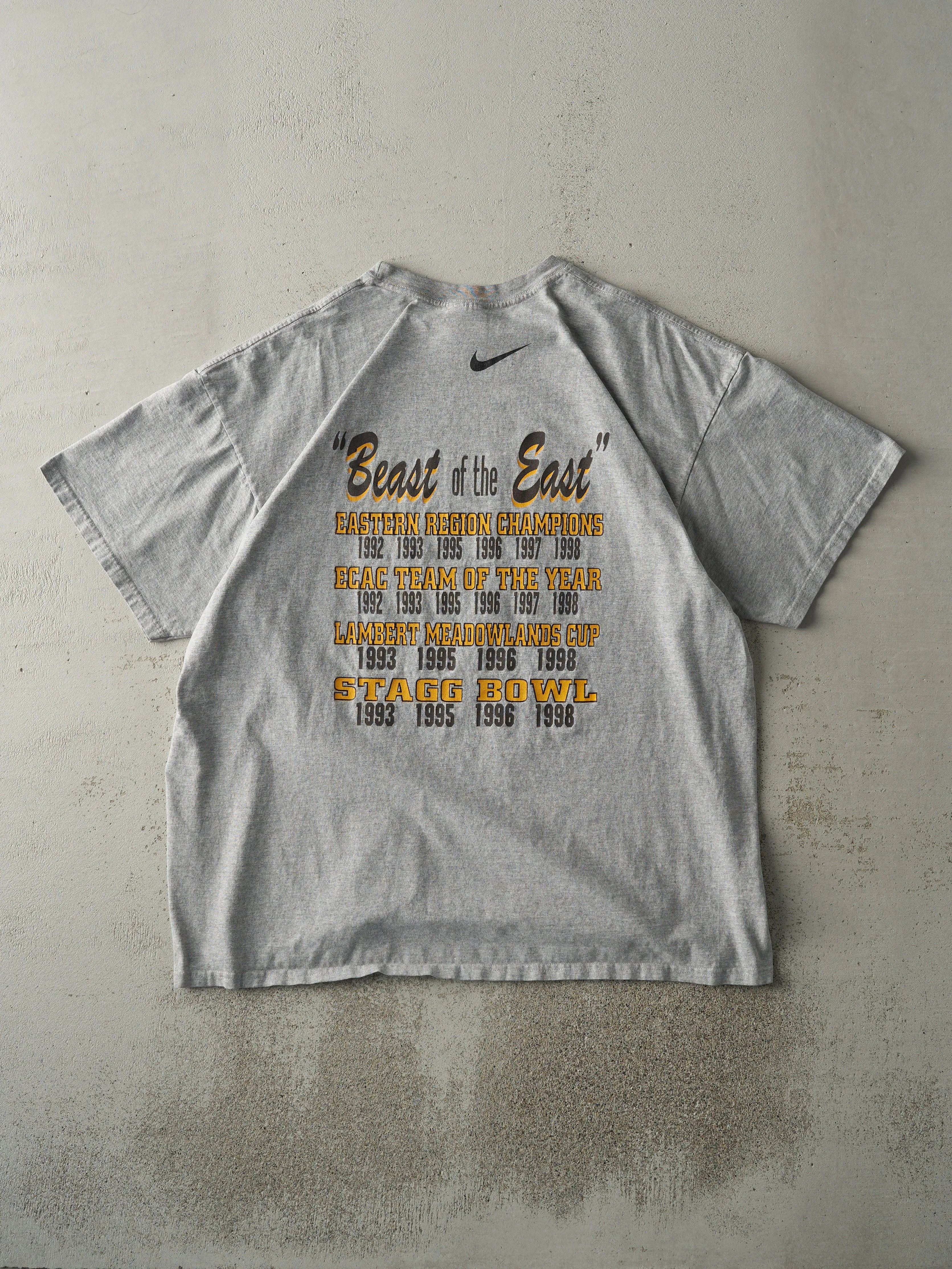 Vintage 90s Grey Nike Rowan University Football Tee (XL) sold by Rebalance Vintage product image thumbnail 2