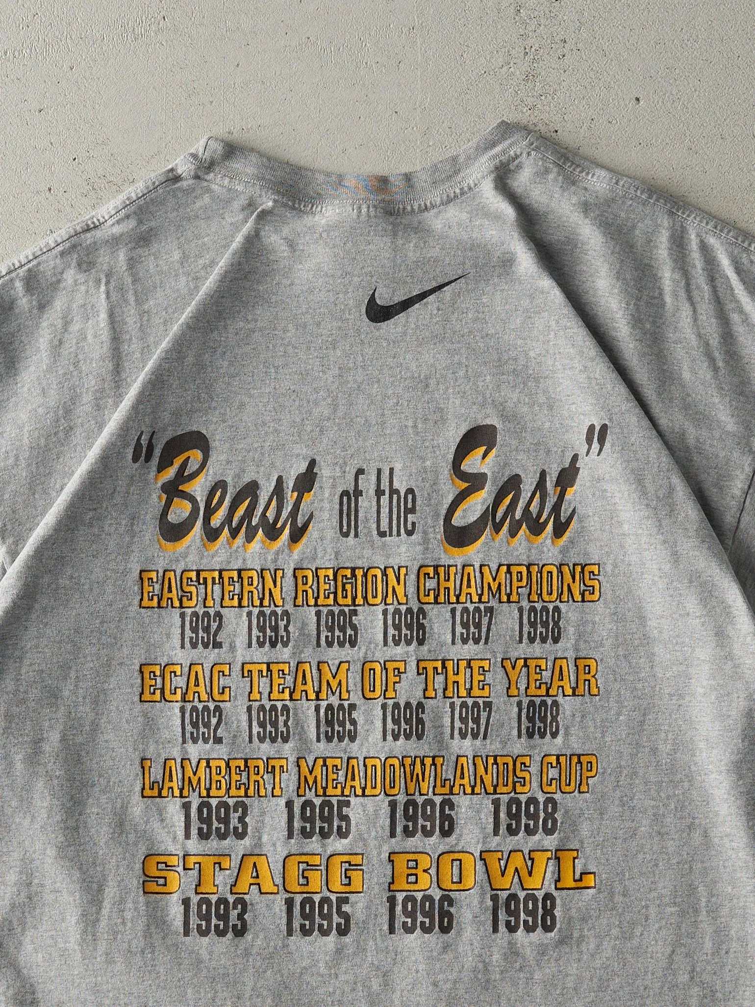 Vintage 90s Grey Nike Rowan University Football Tee (XL) sold by Rebalance Vintage product image thumbnail 4