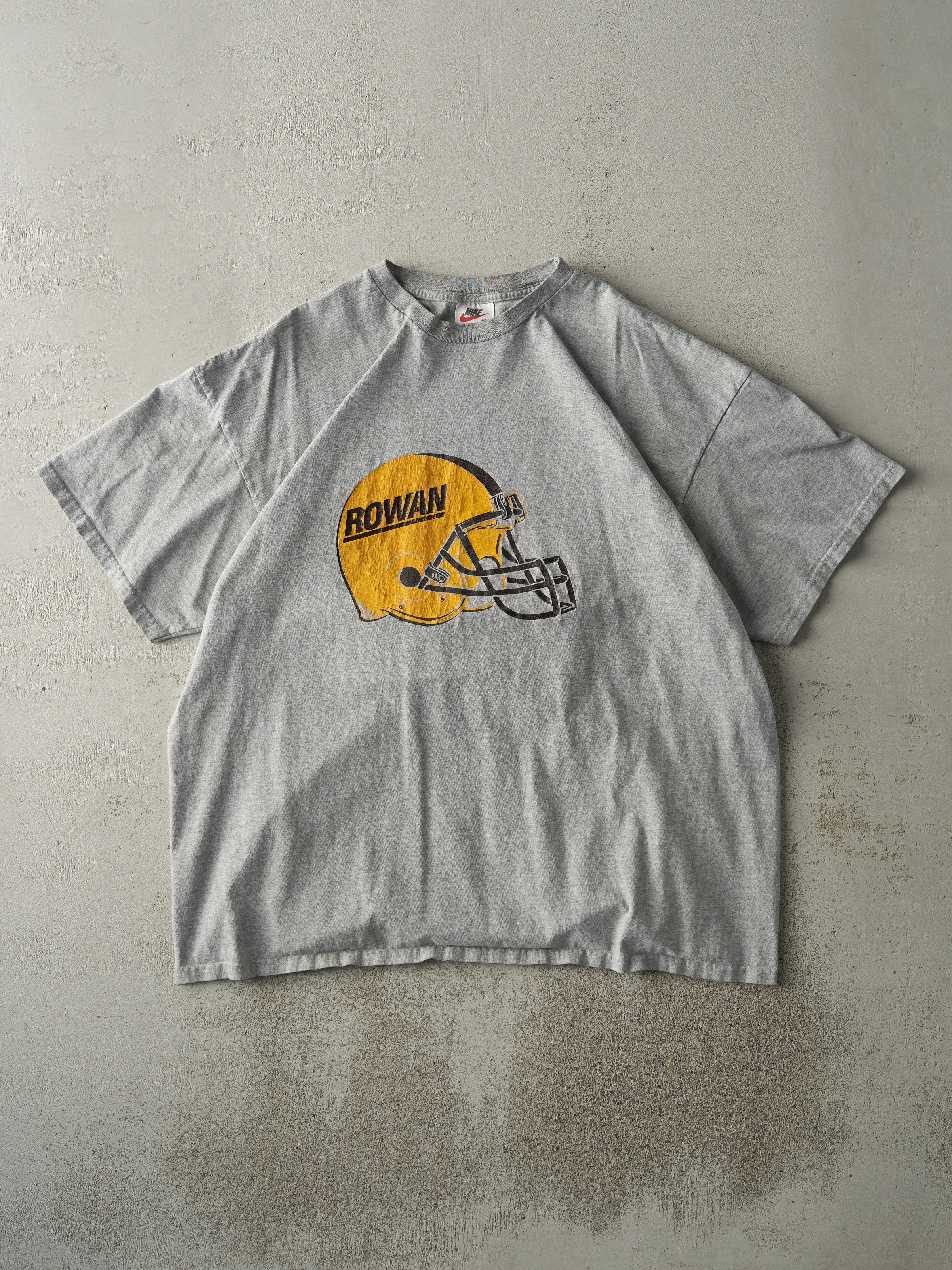 Vintage 90s Grey Nike Rowan University Football Tee (XL) sold by Rebalance Vintage