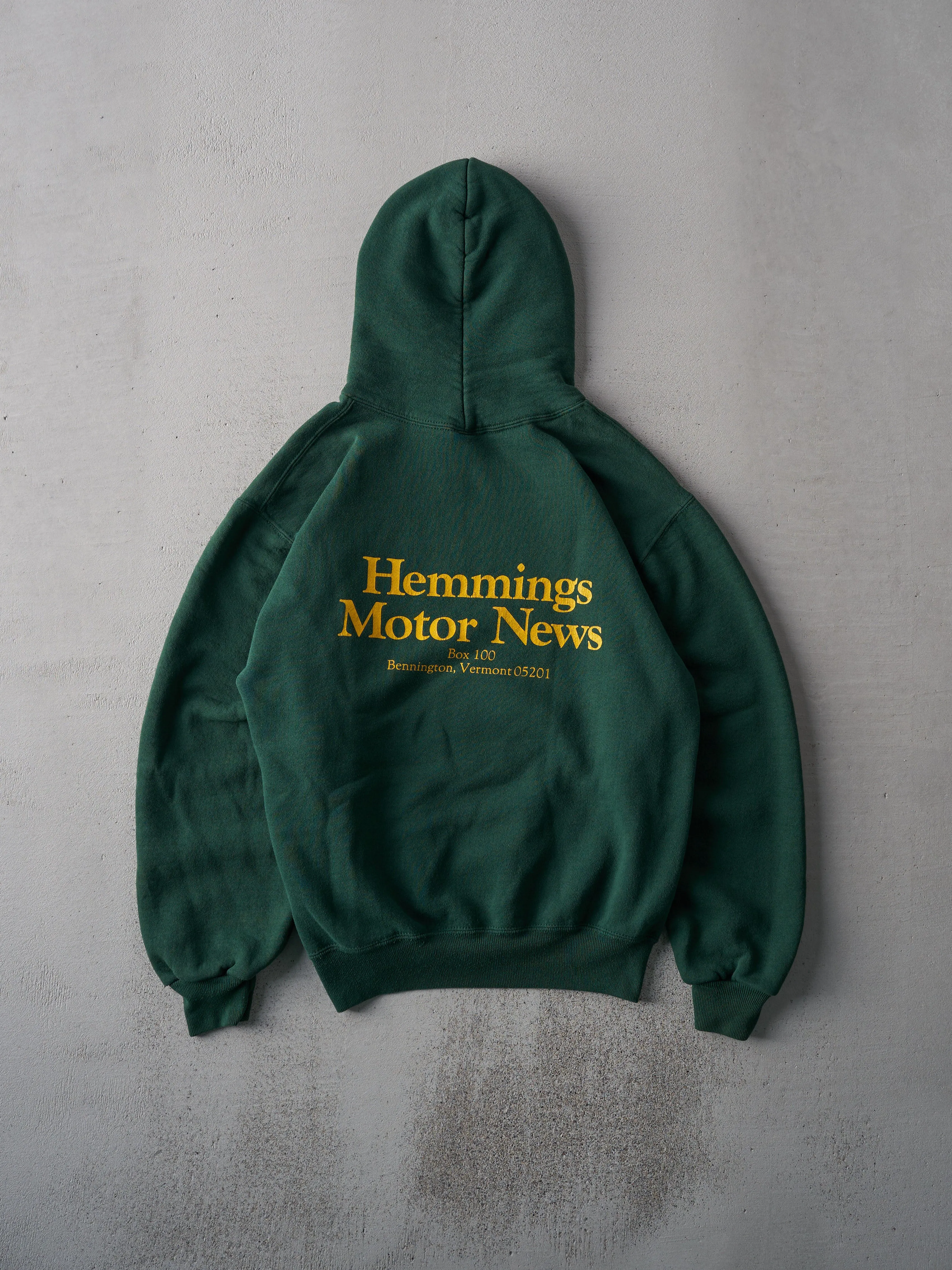 Vintage 90s Forest Green Hemmings Motor News Russell Athletics Hoodie (M) sold by Rebalance Vintage product image thumbnail 2