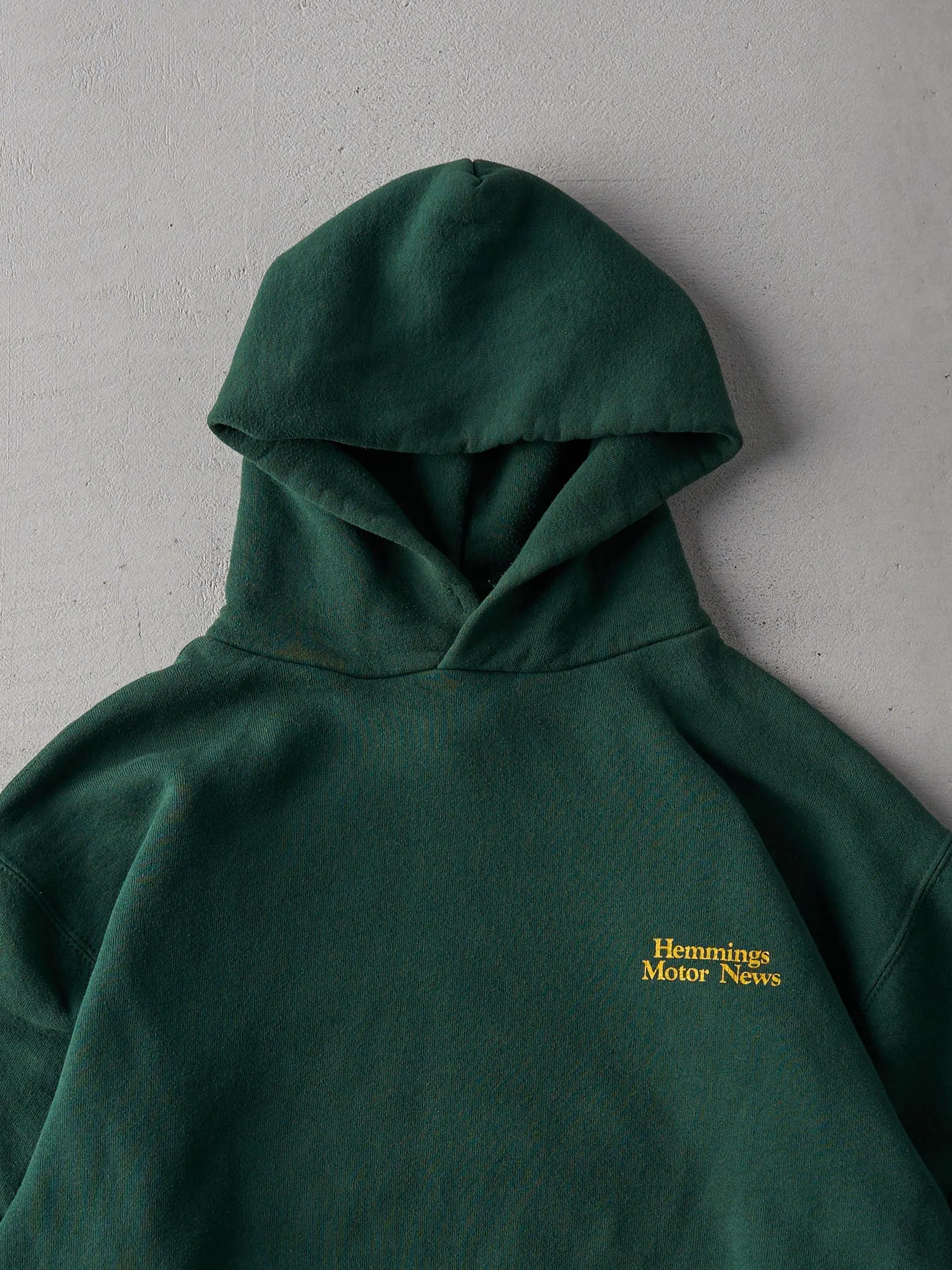 Vintage 90s Forest Green Hemmings Motor News Russell Athletics Hoodie (M) sold by Rebalance Vintage product image thumbnail 3