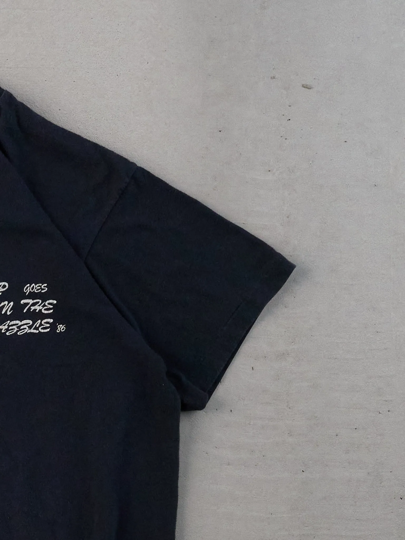 Vintage 86' Black Single Stitched QP Goes On The Rabble Tee (S) sold by Rebalance Vintage product image thumbnail 3