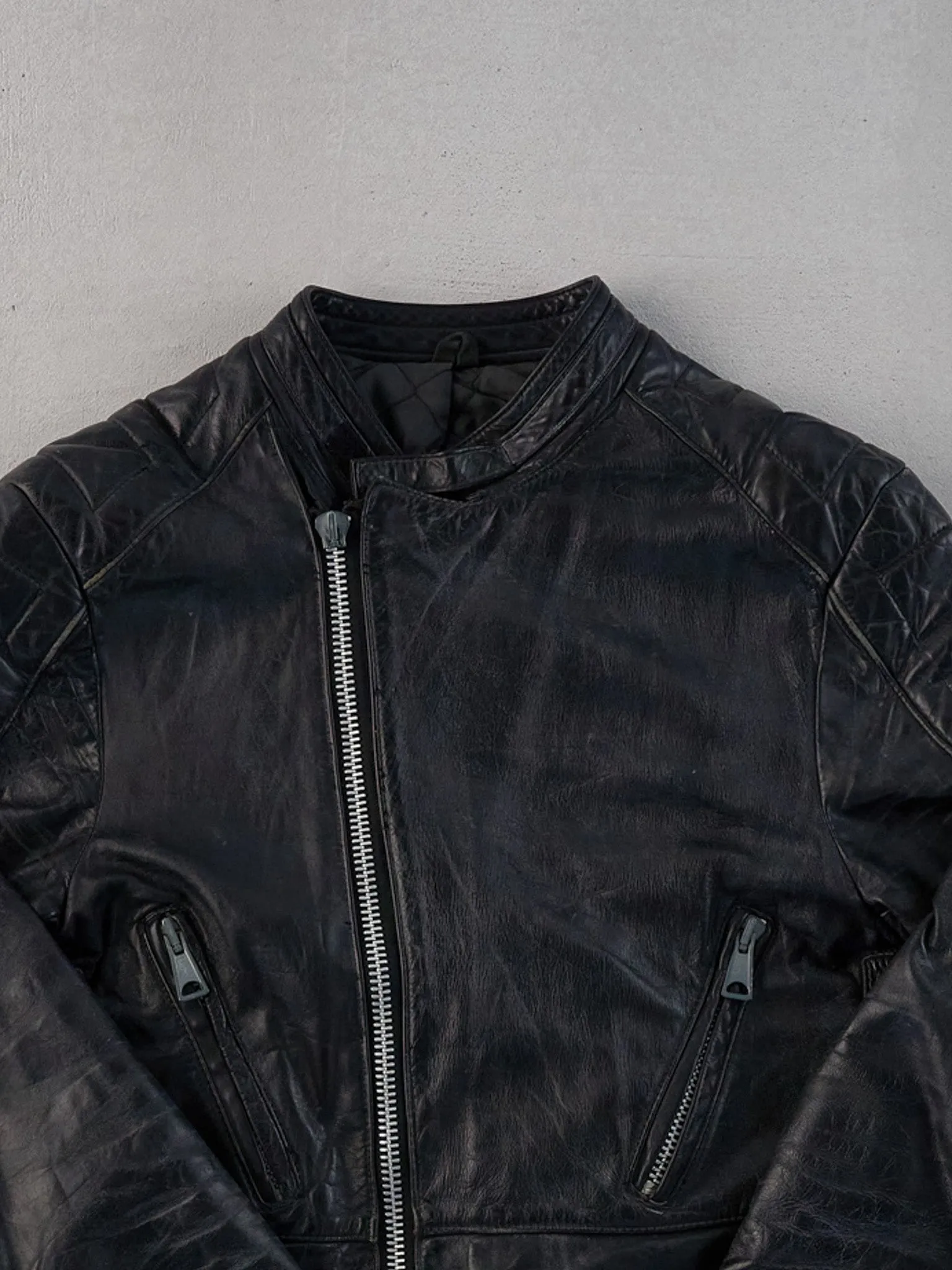 Vintage 90s Black Leather Jacket (S) sold by Rebalance Vintage product image thumbnail 3