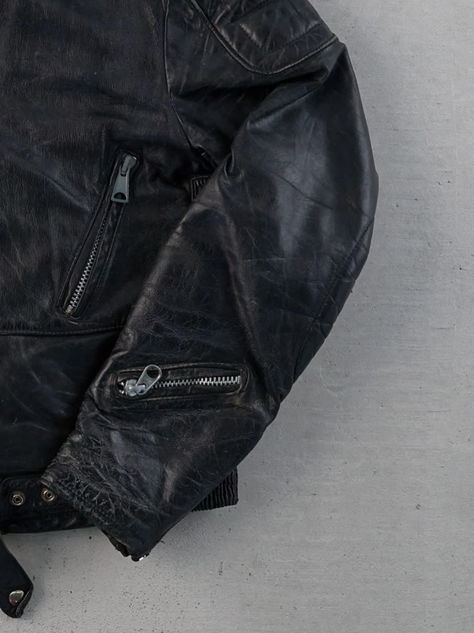 Vintage 90s Black Leather Jacket (S) sold by Rebalance Vintage product image thumbnail 5