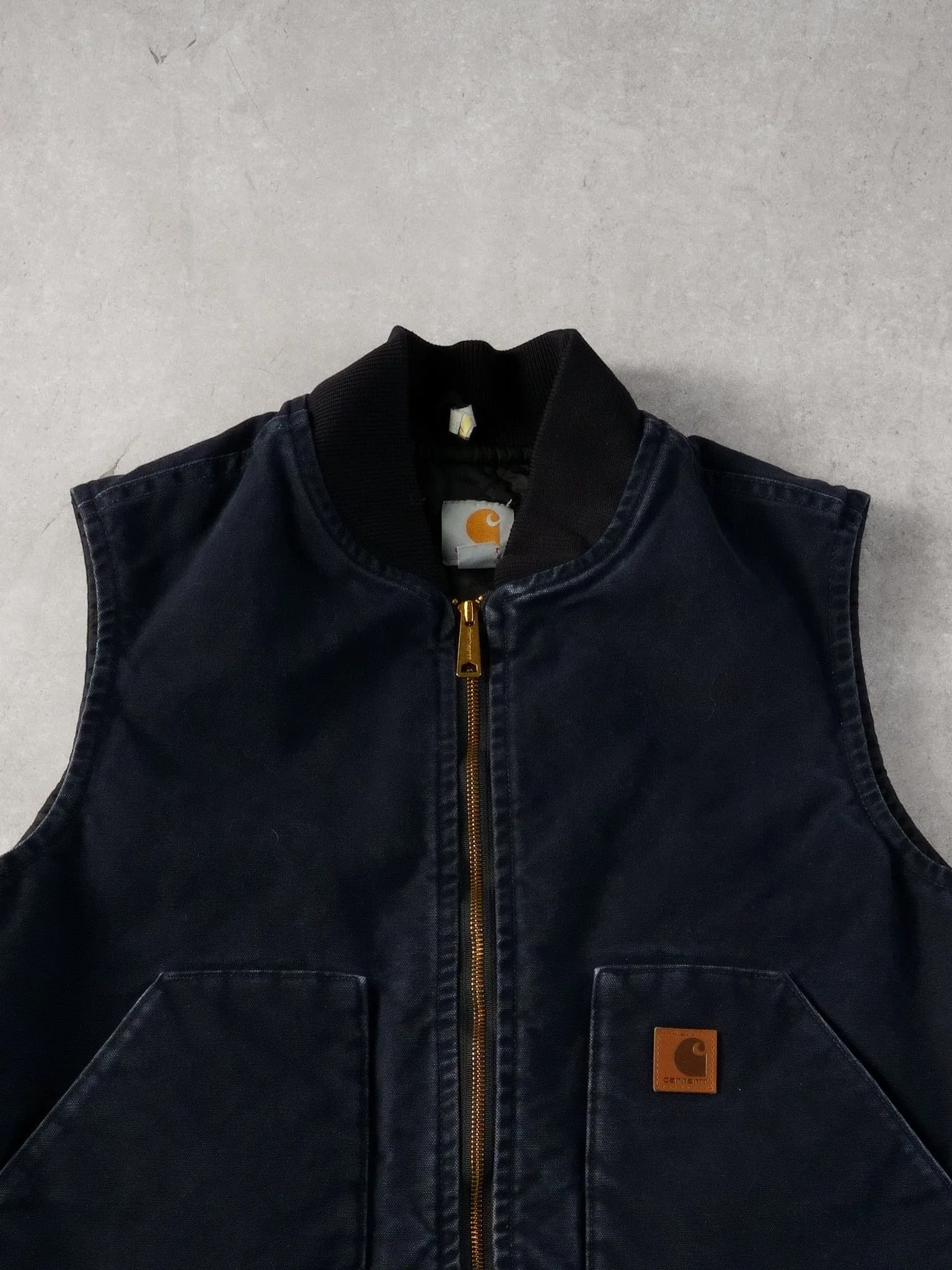 Vintage 90s Navy Blue Carhartt Workwear Vest (L) sold by Rebalance Vintage product image thumbnail 2