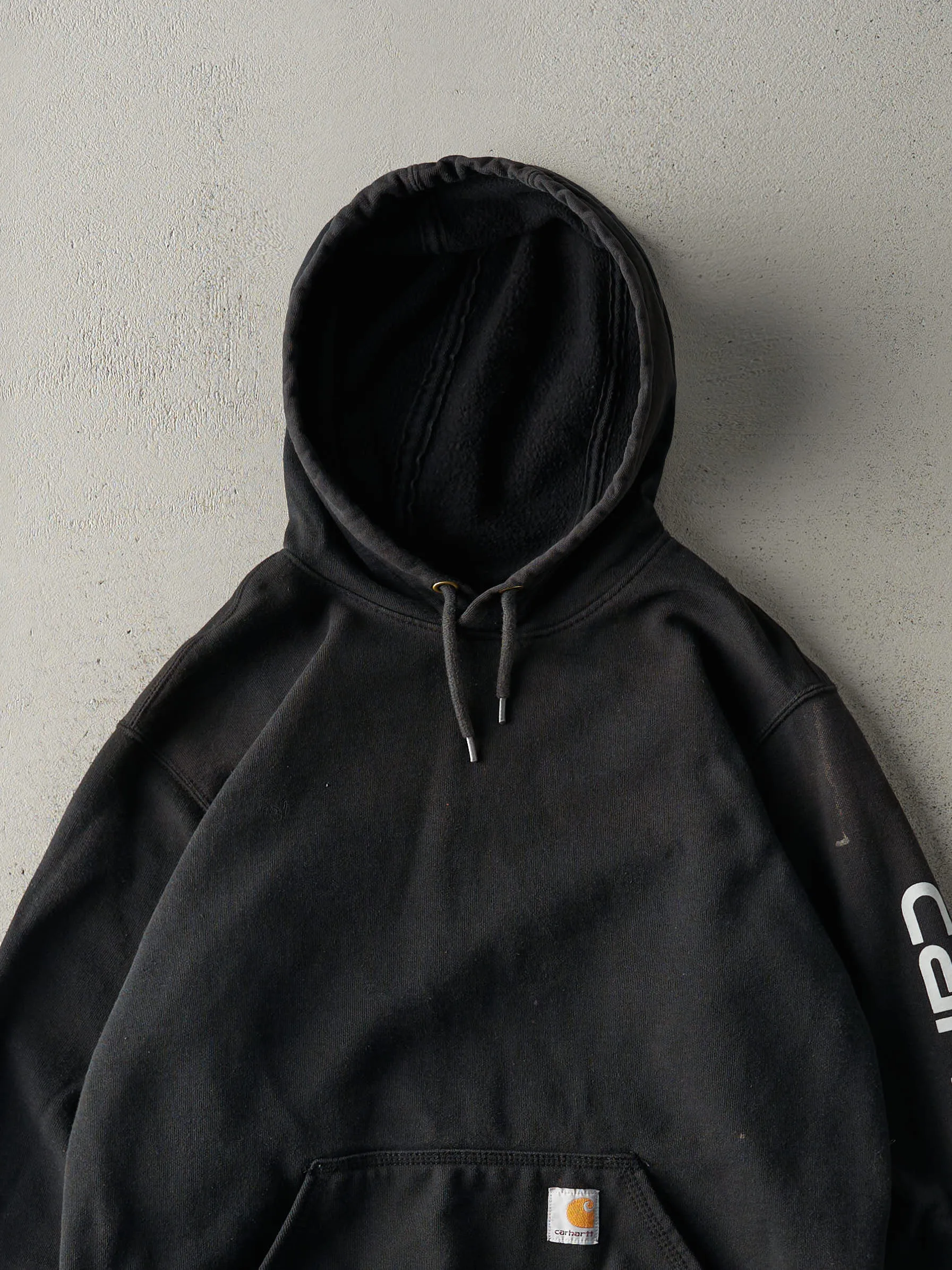 Vintage Y2K Faded Black Carhartt Hoodie (S/M) sold by Rebalance Vintage product image thumbnail 2