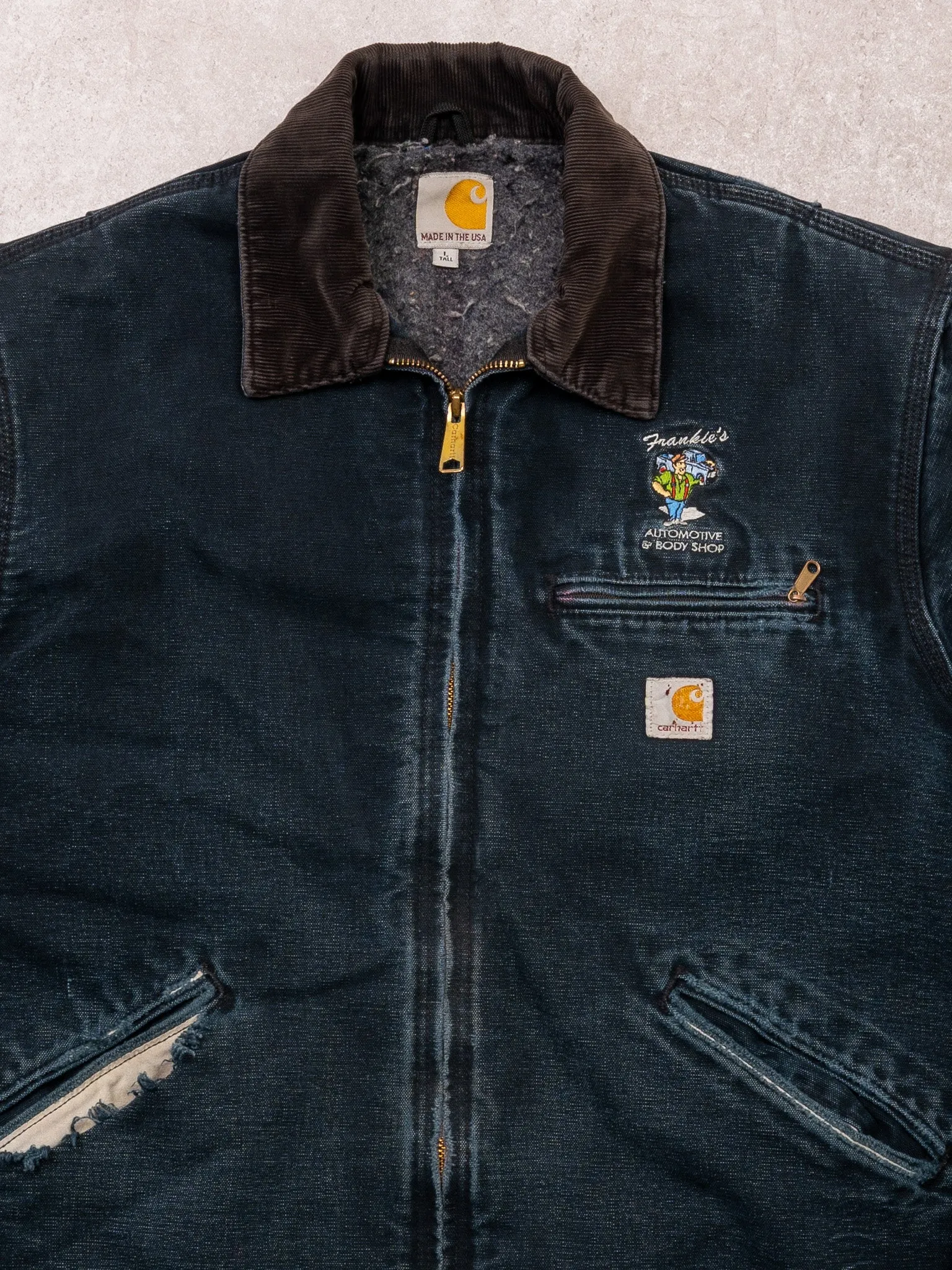 Vintage 90s Rugged Navy Carhartt 'Frankies' Lined Detroit Jacket (M/L) sold by Rebalance Vintage product image thumbnail 3