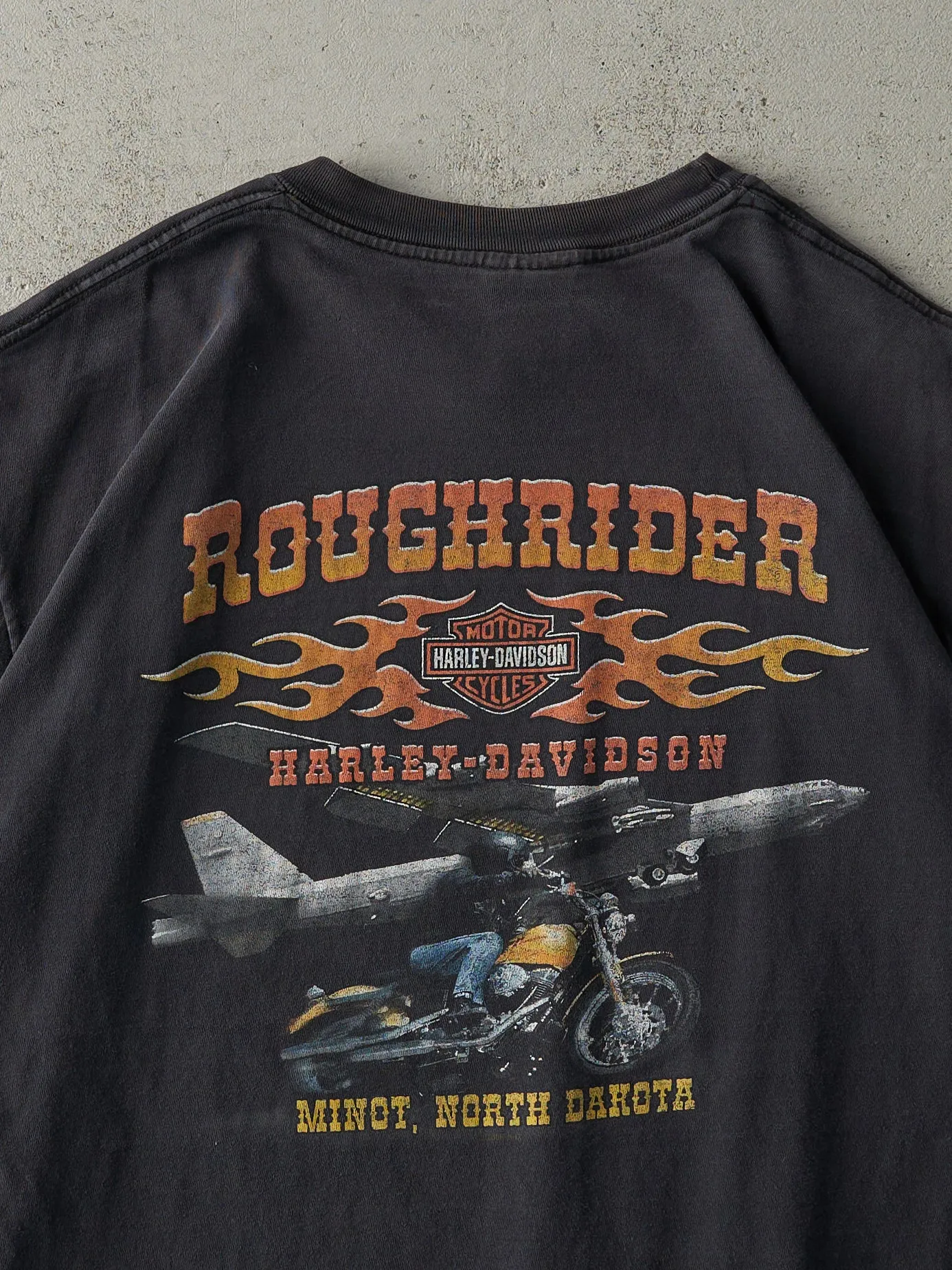 Vintage 08' Black Minot, North Dakota Harley Davidson Tee (M/L) sold by Rebalance Vintage product image thumbnail 5