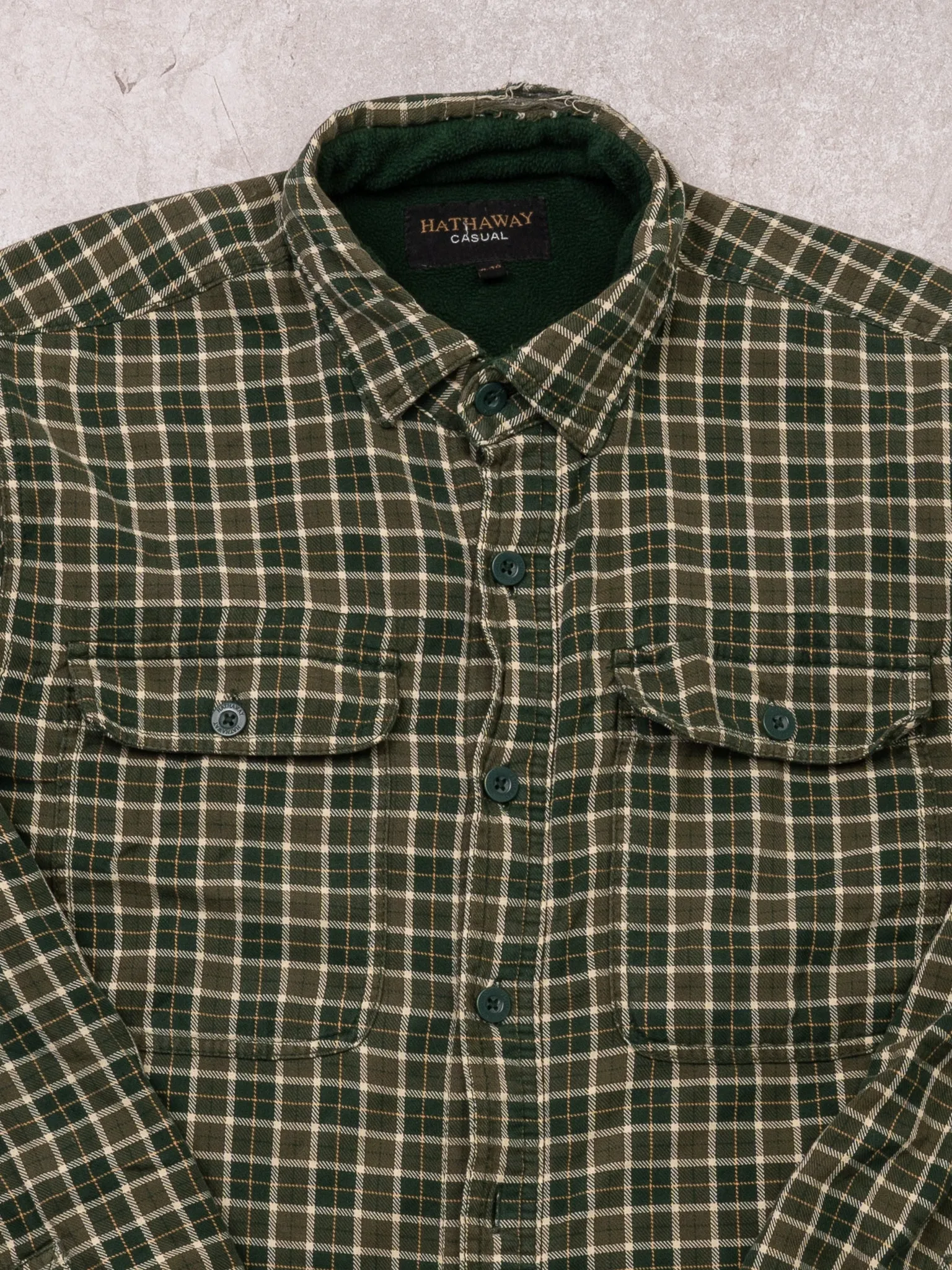 VIntage Green + Beige Flannel Hathaway Lined Jacket (M/L) sold by Rebalance Vintage product image thumbnail 2