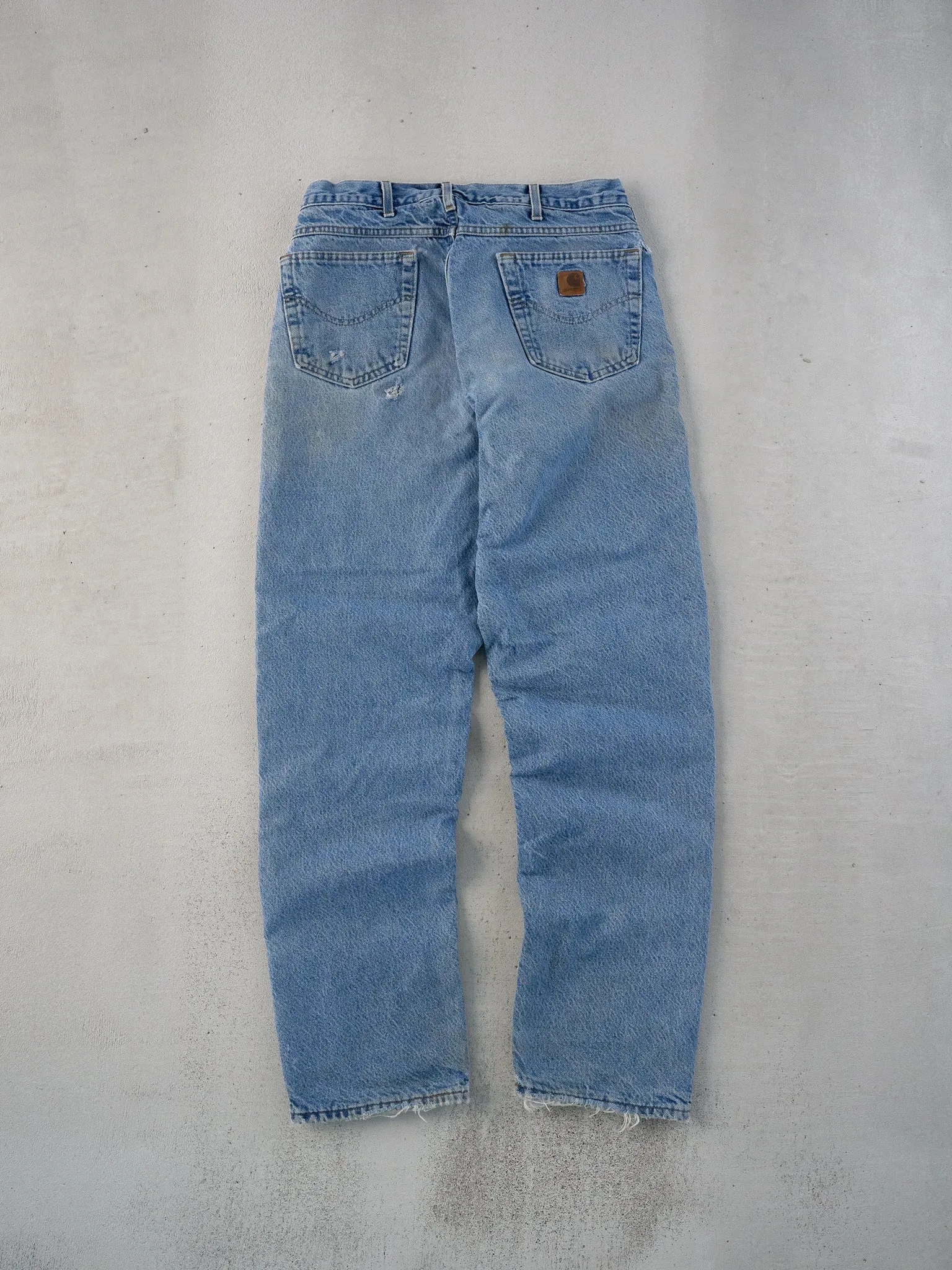 Vintage 90s Light Blue Carhartt Lined Denim Carpenter Pants (32x32) sold by Rebalance Vintage product image thumbnail 2