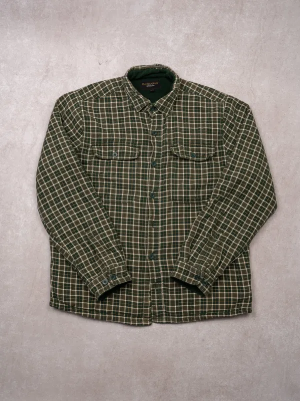 VIntage Green + Beige Flannel Hathaway Lined Jacket (M/L) sold by Rebalance Vintage