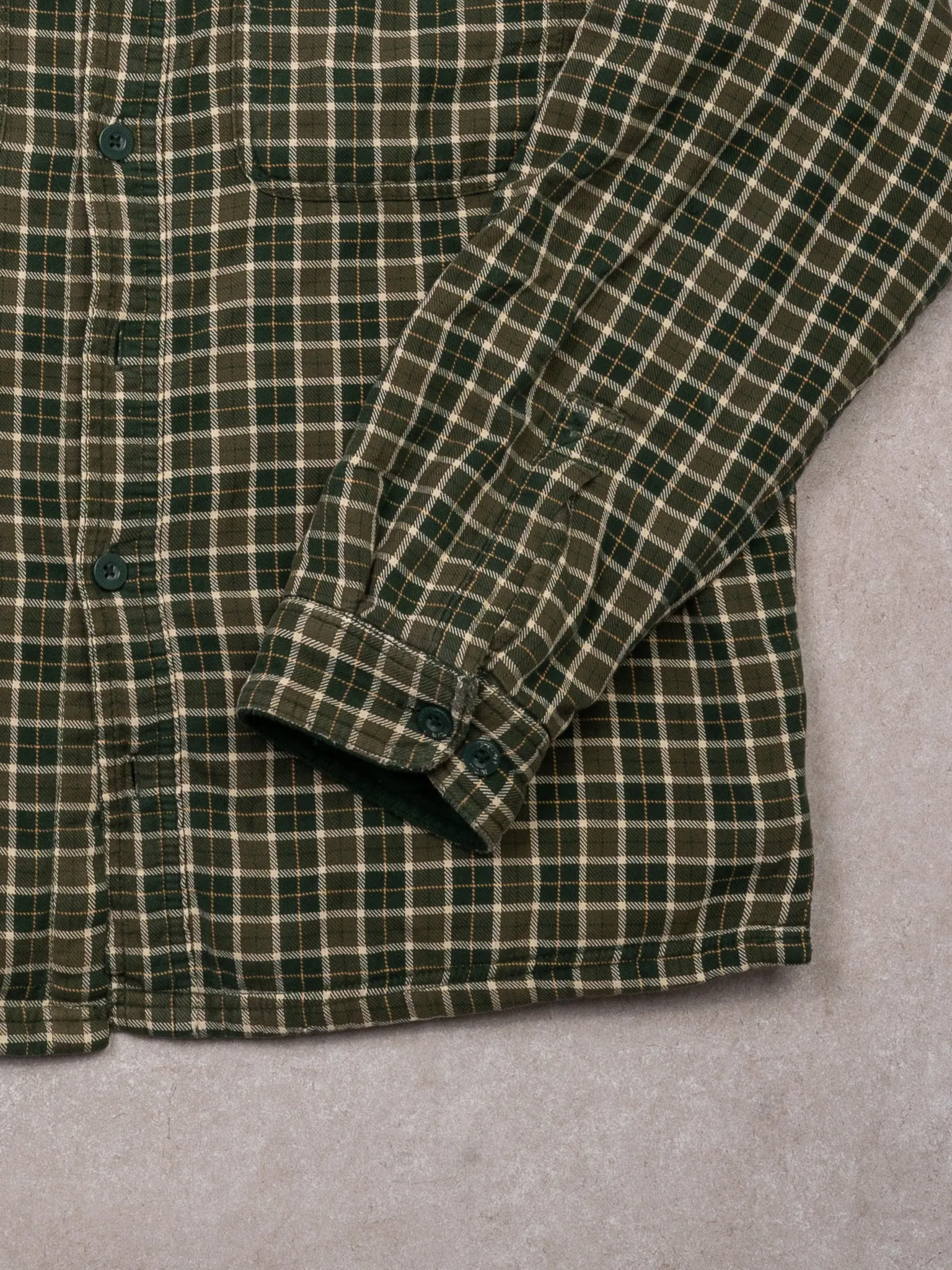 VIntage Green + Beige Flannel Hathaway Lined Jacket (M/L) sold by Rebalance Vintage product image thumbnail 3