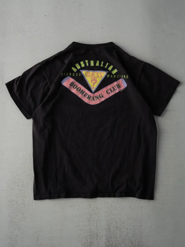 Vintage Rare '89 Black Guess USA Austrailian Boomerang Club Single Stitch Tee (M) sold by Rebalance Vintage