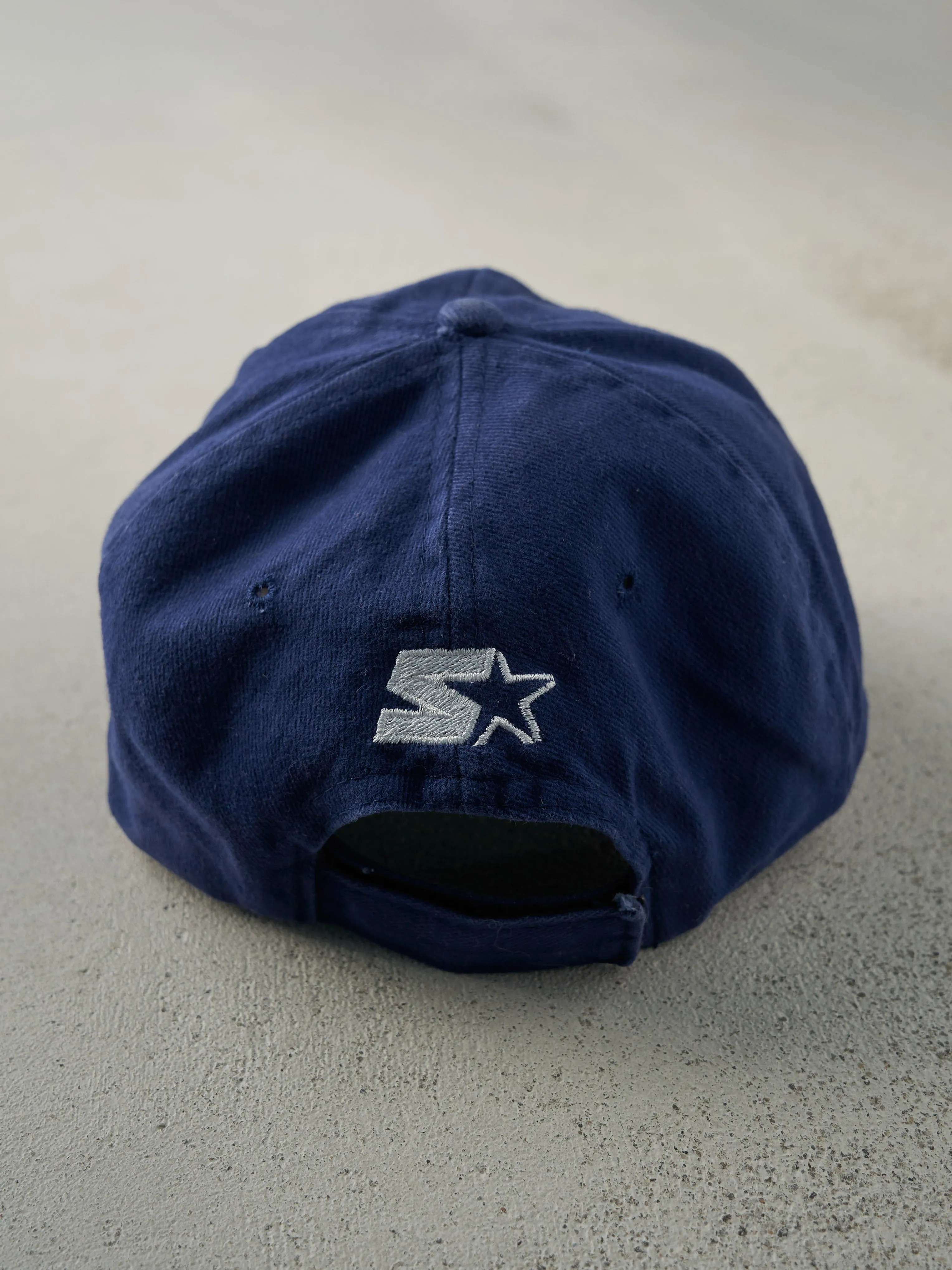 Vintage 90s Blue Embroidered Edmonton Oilers Starter Hat Parallel