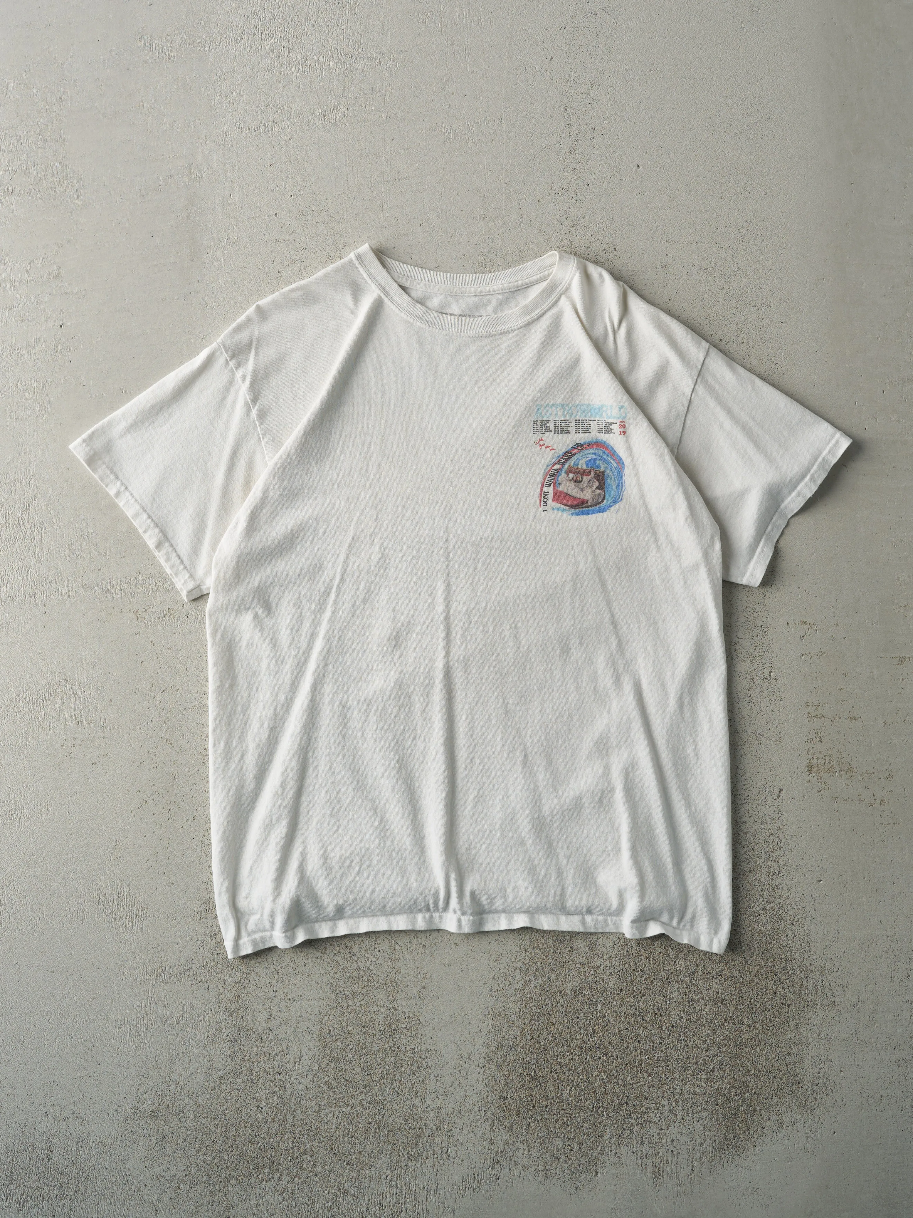 19' White Travis Scott Astroworld Tour ' I dont want to wake up' Tee (M) sold by Rebalance Vintage product image thumbnail 2