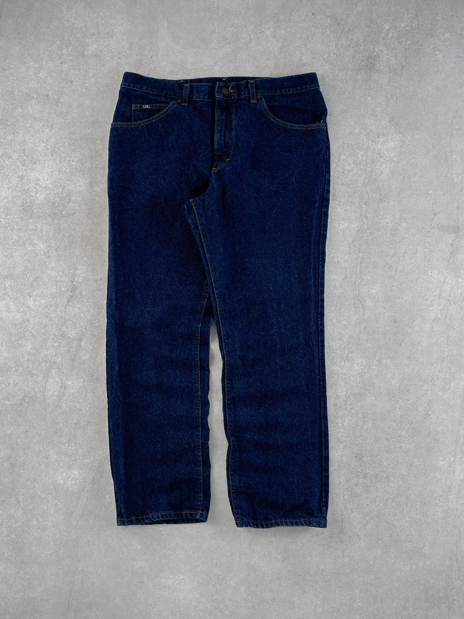 Vintage 90s Dark Blue Lee Denim Jeans (36x30) sold by Rebalance Vintage