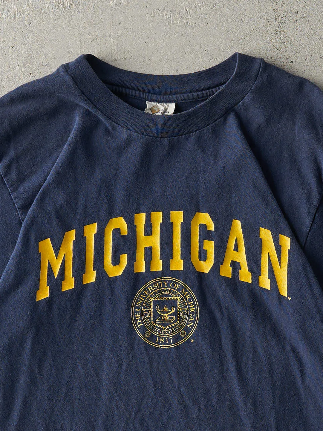 Vintage Y2K Navy Blue University of Michigan Tee (S/M) sold by Rebalance Vintage product image thumbnail 2