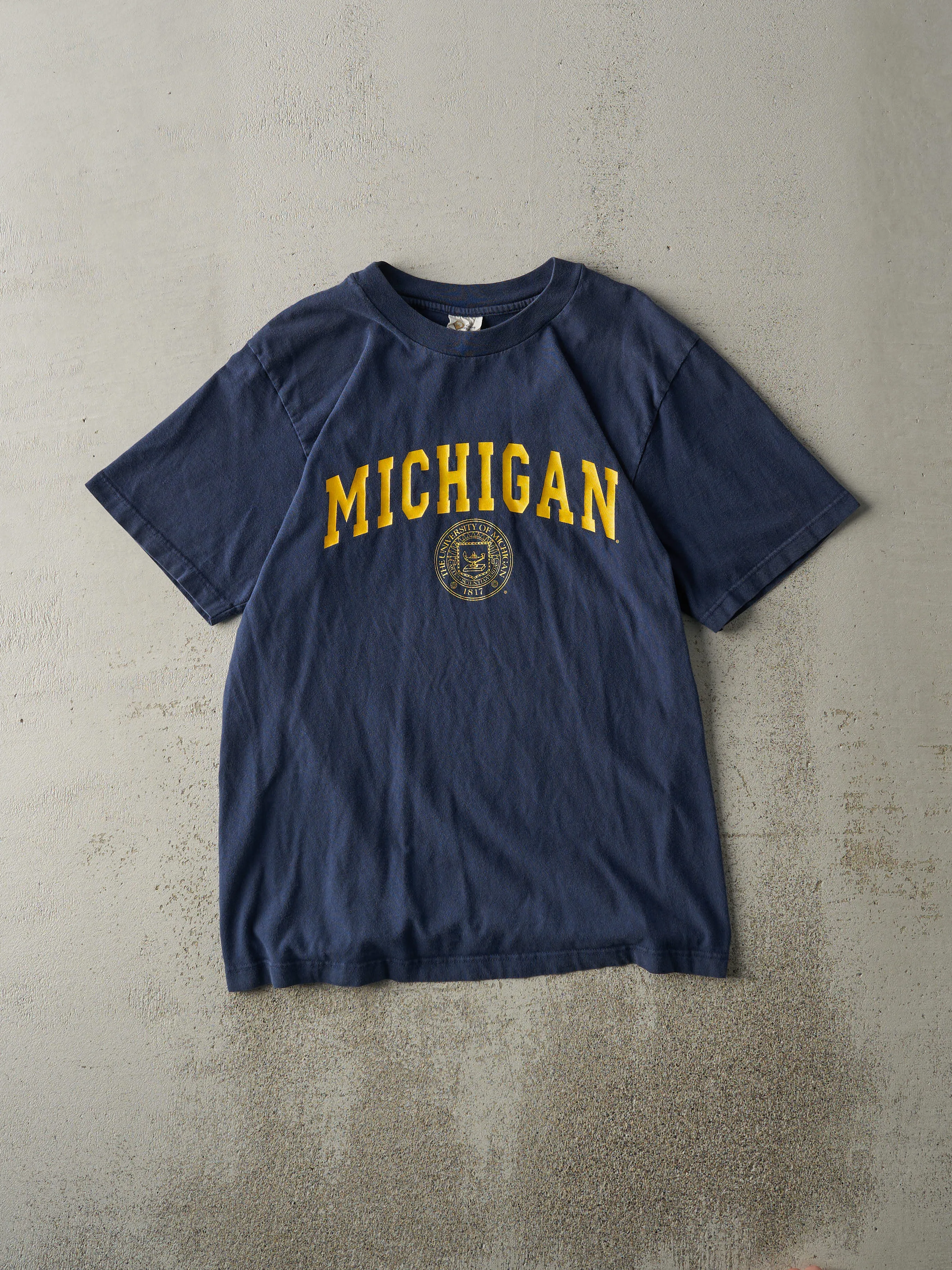 Vintage Y2K Navy Blue University of Michigan Tee (S/M) sold by Rebalance Vintage