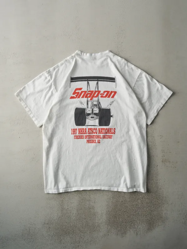 Vintage 97' White Snap-On Doug Herbert Racing Single Stitch Tee (L/XL) sold by Rebalance Vintage