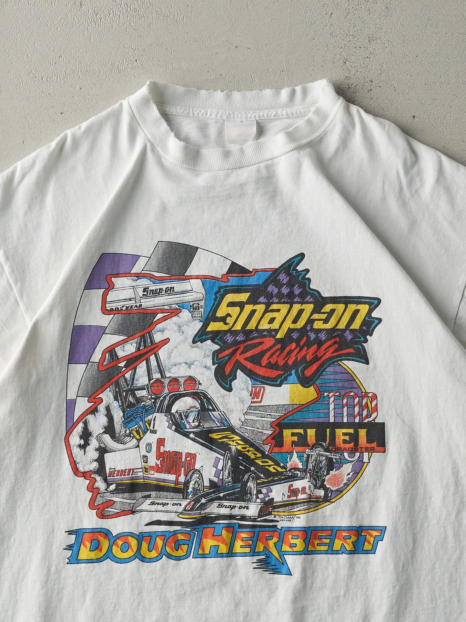Vintage 97' White Snap-On Doug Herbert Racing Single Stitch Tee (L/XL) sold by Rebalance Vintage product image thumbnail 3