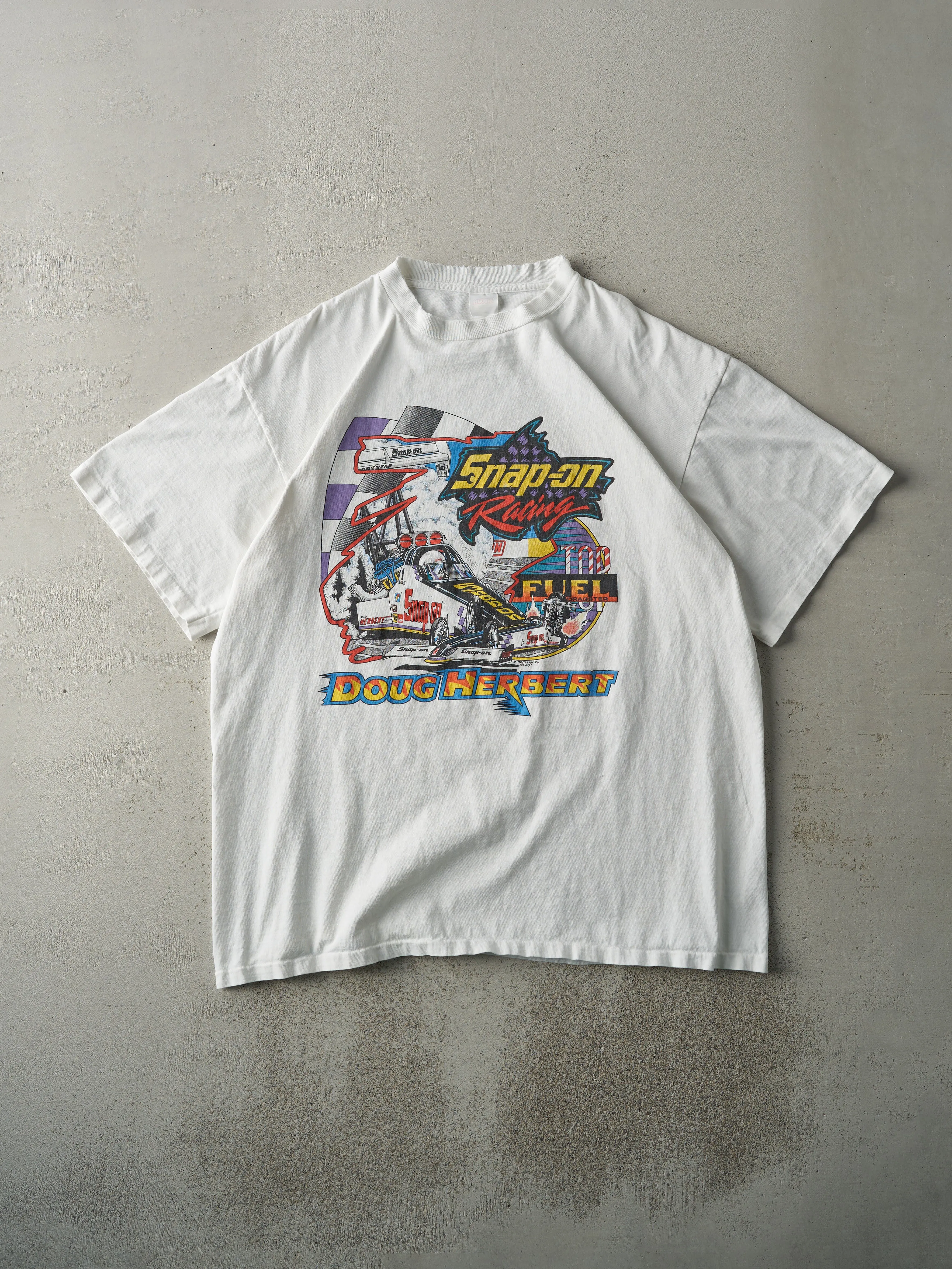 Vintage 97' White Snap-On Doug Herbert Racing Single Stitch Tee (L/XL) sold by Rebalance Vintage product image thumbnail 2