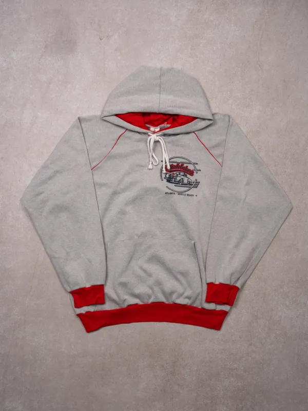 Vintage 80s Grey + Red Studebaker's Atlana Hoodie (M) sold by Rebalance Vintage