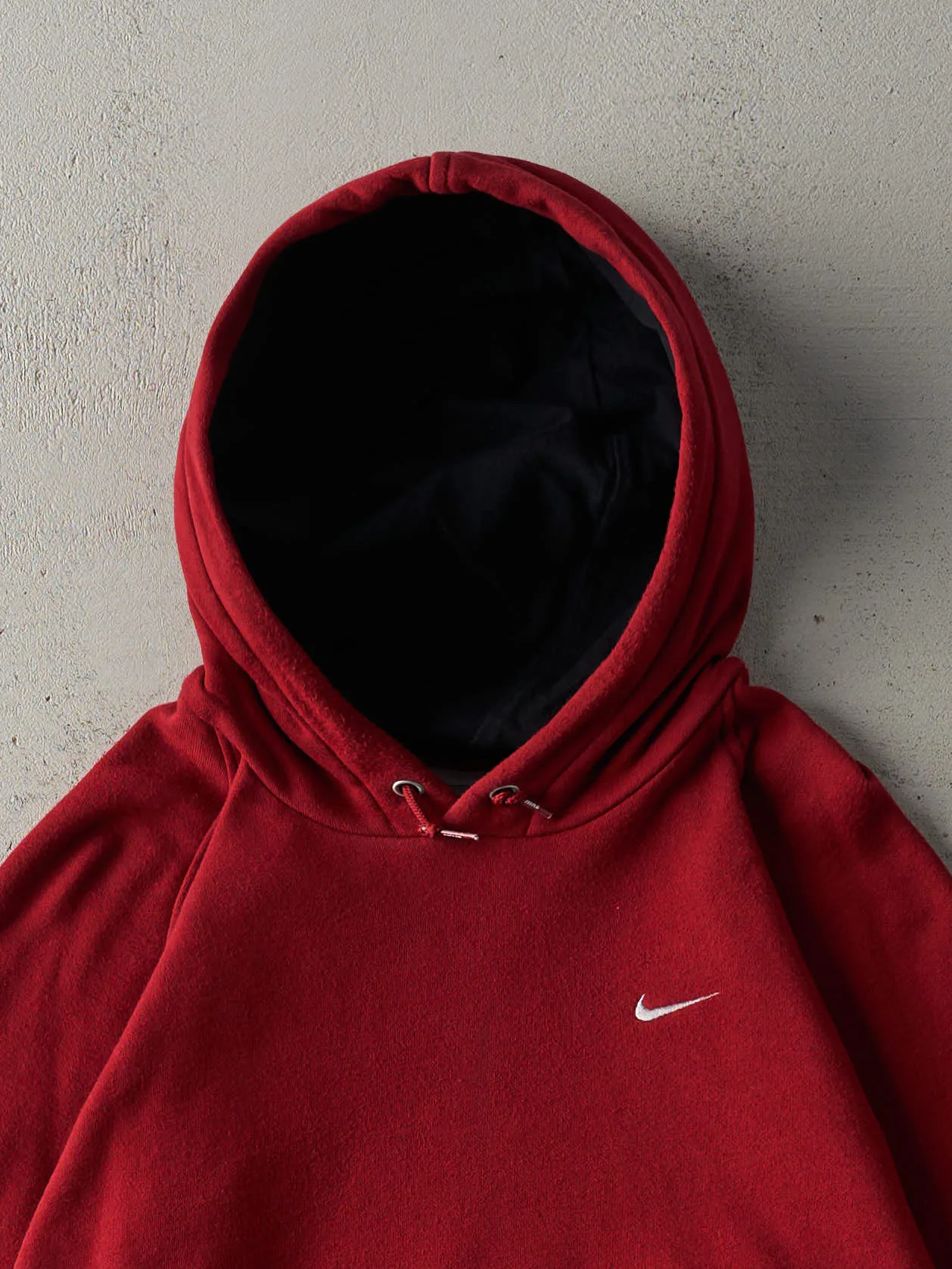 Vintage Y2K Burgundy Embroidered Nike Swoosh Hoodie (M) sold by Rebalance Vintage product image thumbnail 2