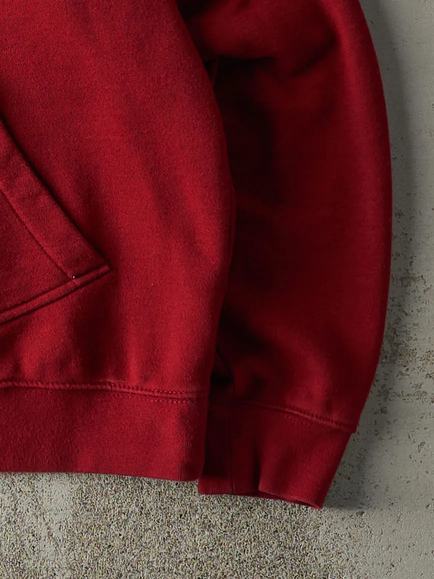 Vintage Y2K Burgundy Embroidered Nike Swoosh Hoodie (M) sold by Rebalance Vintage product image thumbnail 3