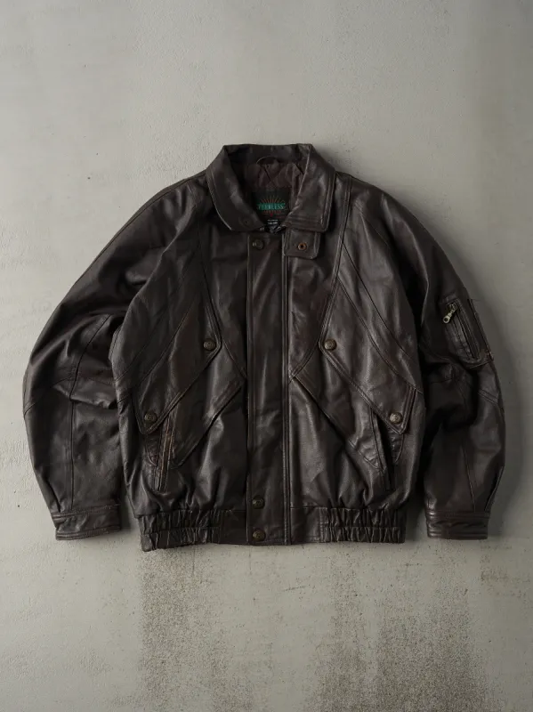 Vintage 80s Brown Peerless Leather Jacket (M/L) sold by Rebalance Vintage