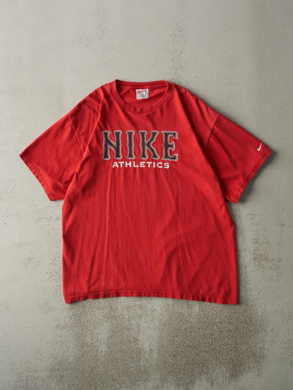 Vintage 90s Red Nike Athletics Tee (L) sold by Rebalance Vintage