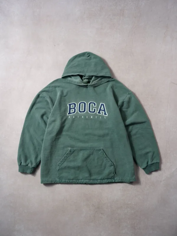 Vintage 90s Faded Green BOCA Athletics Hoodie (M/L) sold by Rebalance Vintage